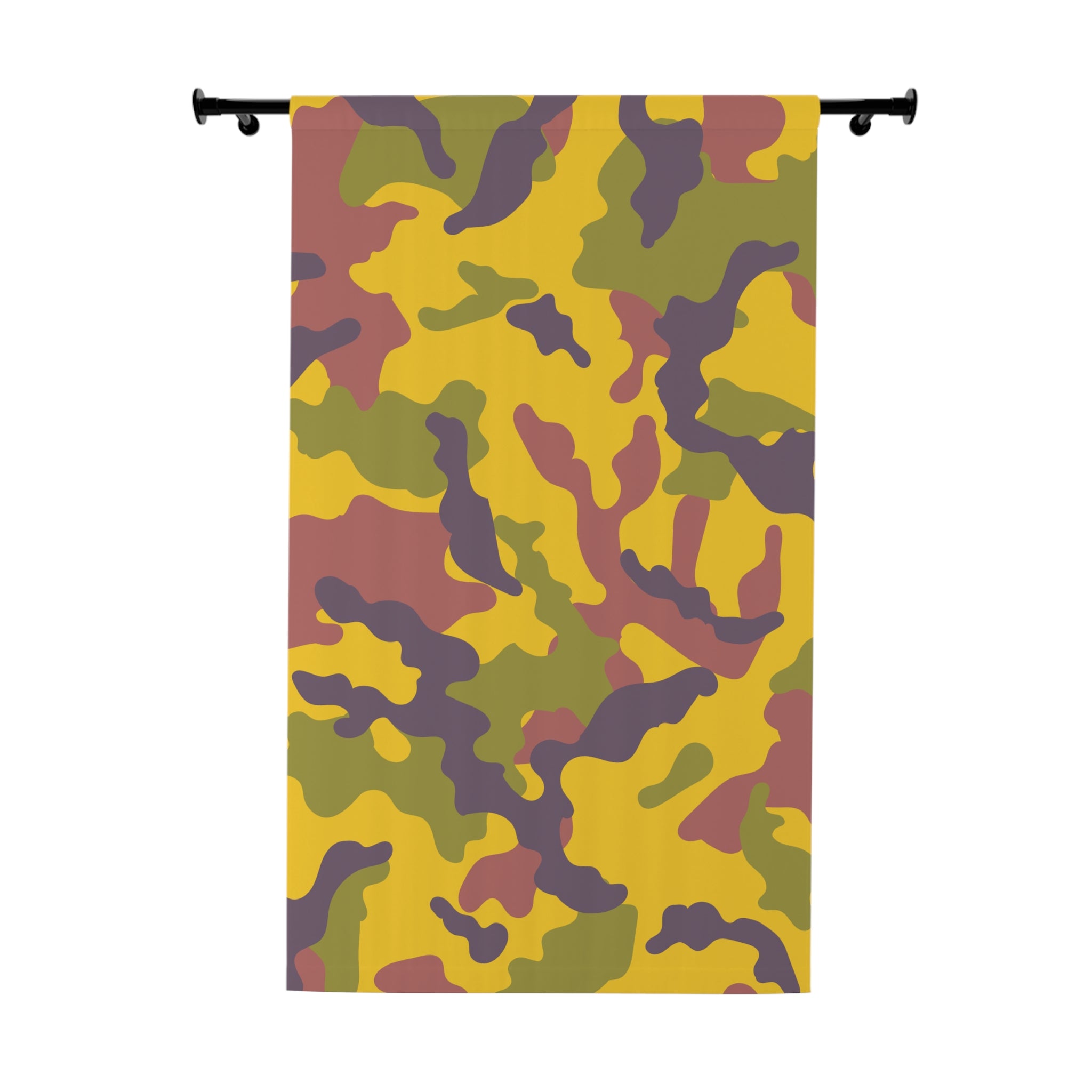 Yellow Camo Blackout Window Curtain