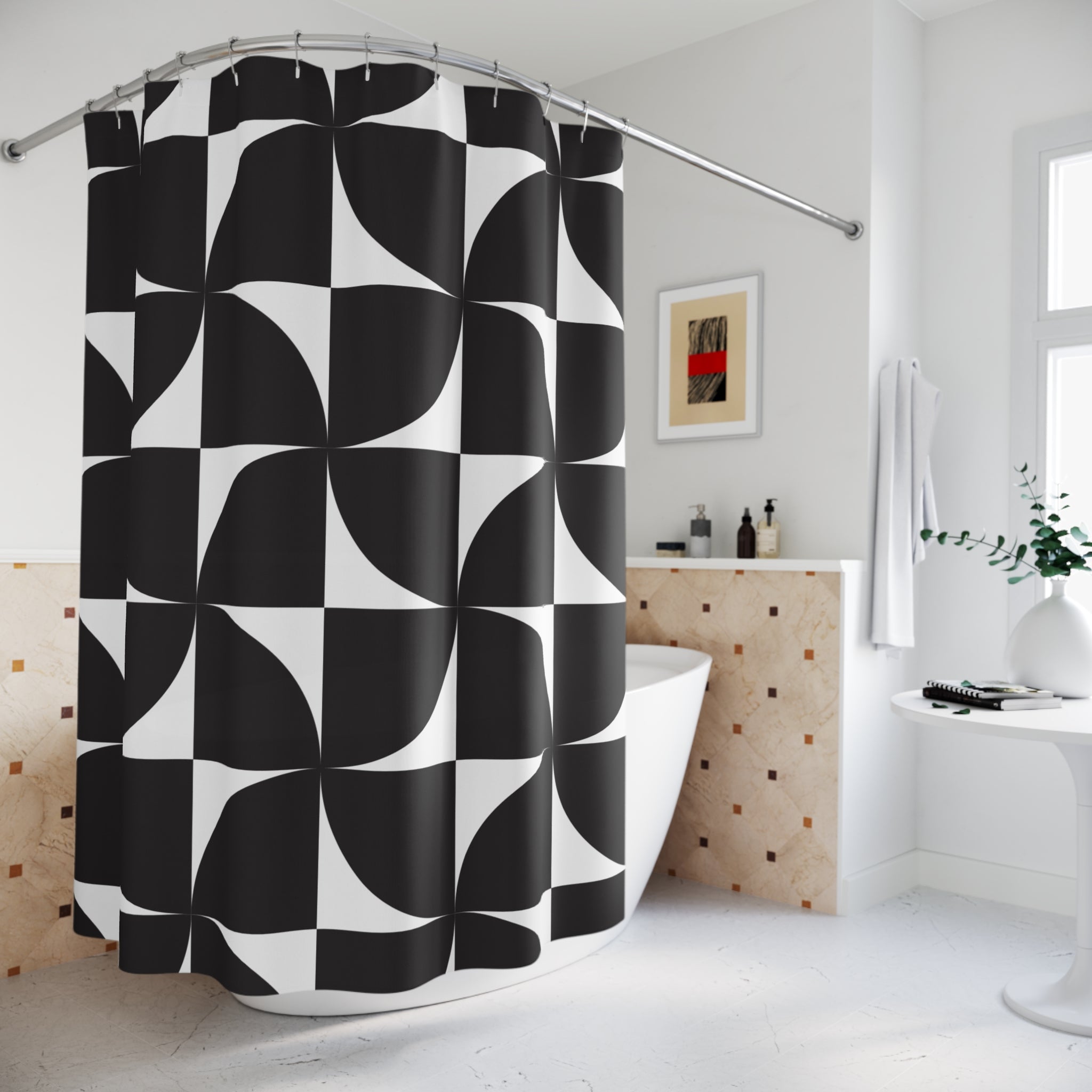 Zumwhere Geometric Shower Curtain