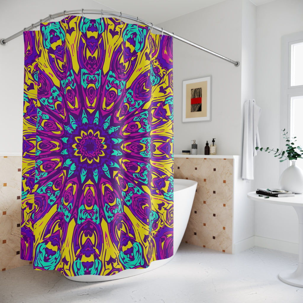 Pinkish Lifes Awakening Pattern Shower Curtain