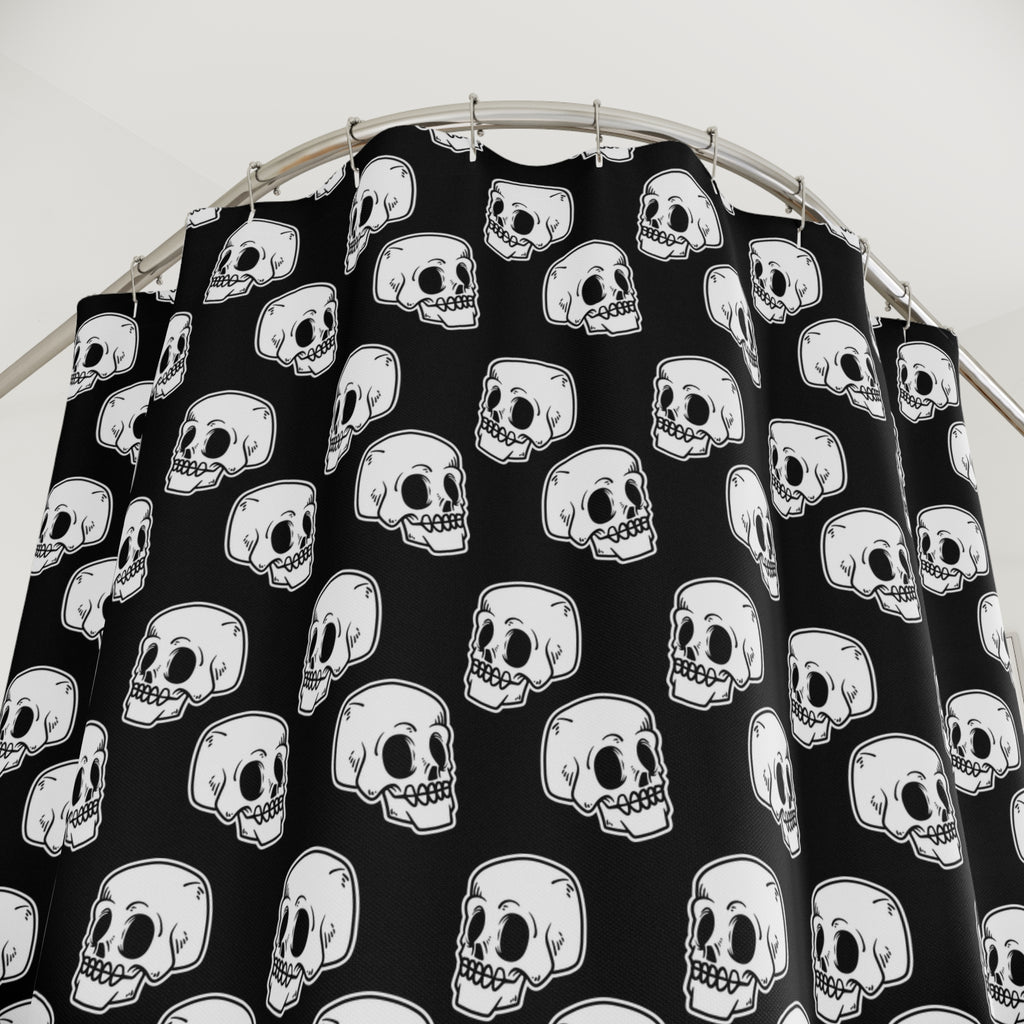 Gothic Skull Shower Curtain | Dark Bathroom Decor, Halloween Home, Spooky Vibes, Unique Gift, Edgy Aesthetic