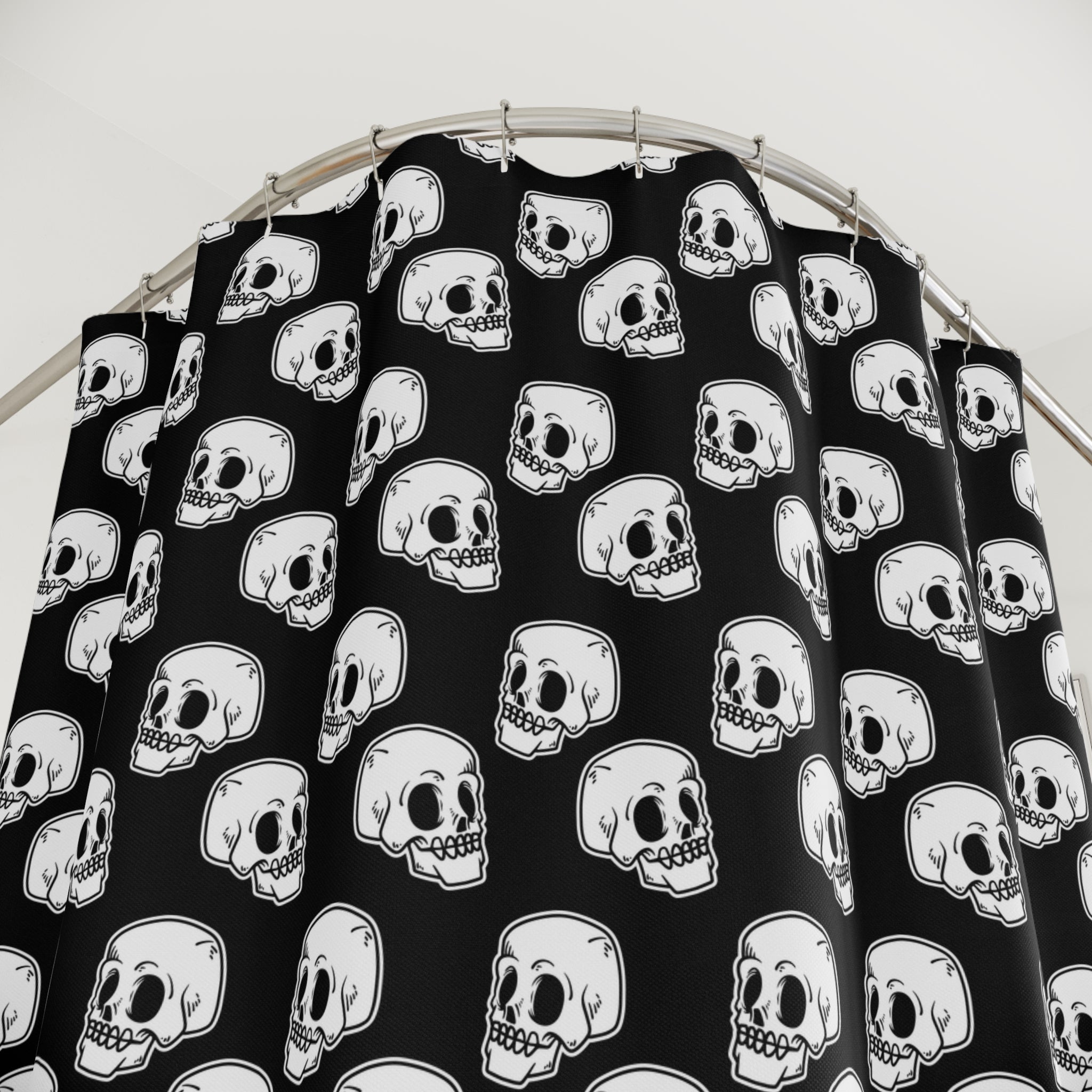 Gothic Skull Shower Curtain | Dark Bathroom Decor, Halloween Home, Spooky Vibes, Unique Gift, Edgy Aesthetic