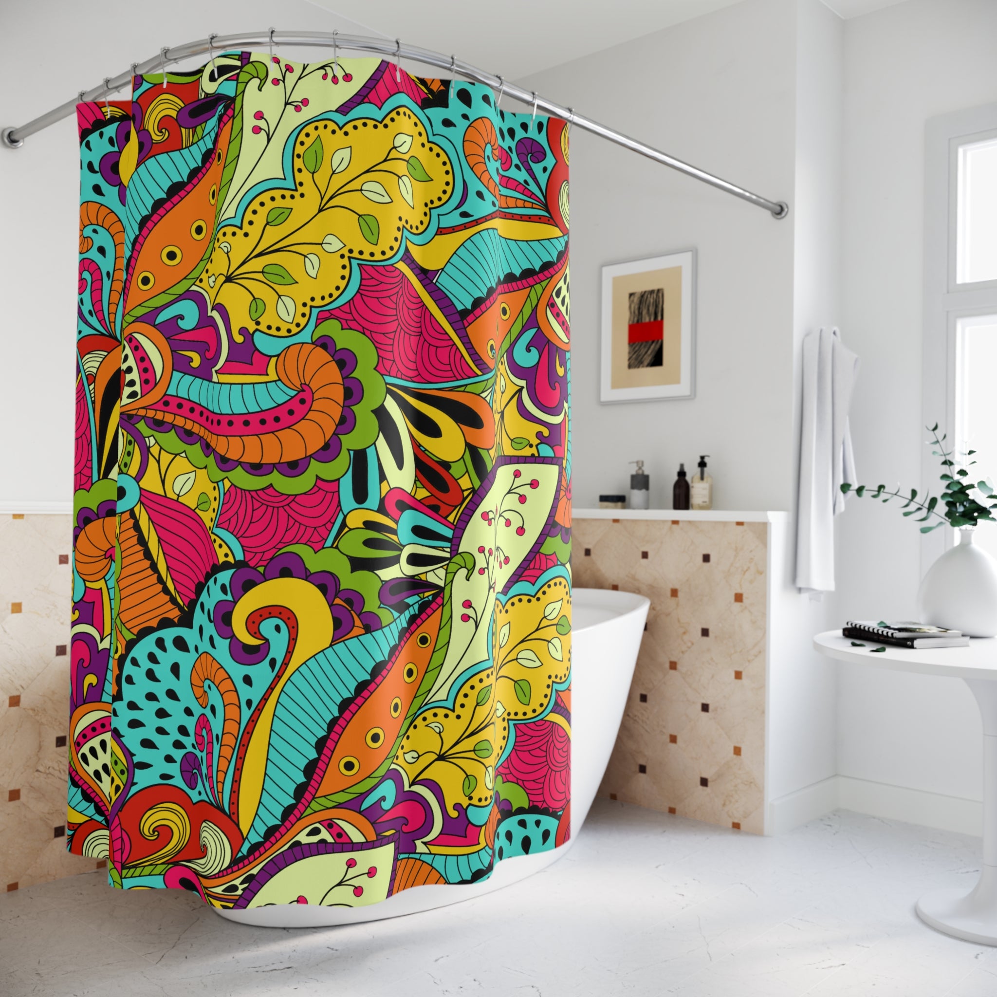 Spiral Pile Colorful Shower Curtain