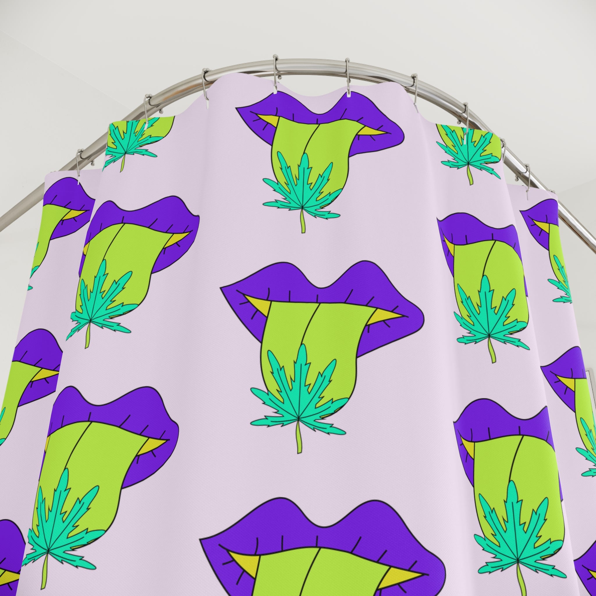 Colorful Funky Shower Curtain, Unique Boho Bathroom Decor, Vivid Plant Print, Vibrant Art for Home, Fun Gift for Art Lovers