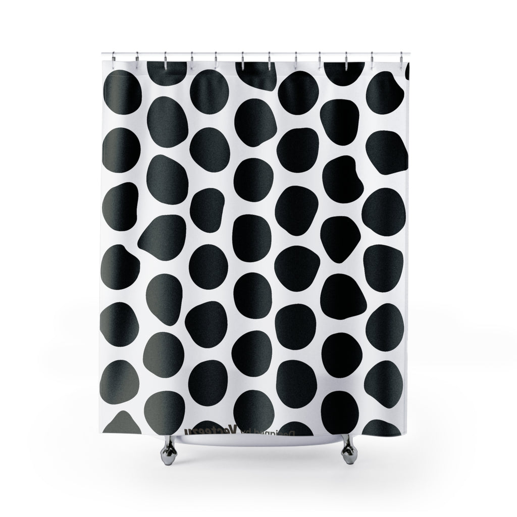 Black and White Bookoo Dots Shower Curtain
