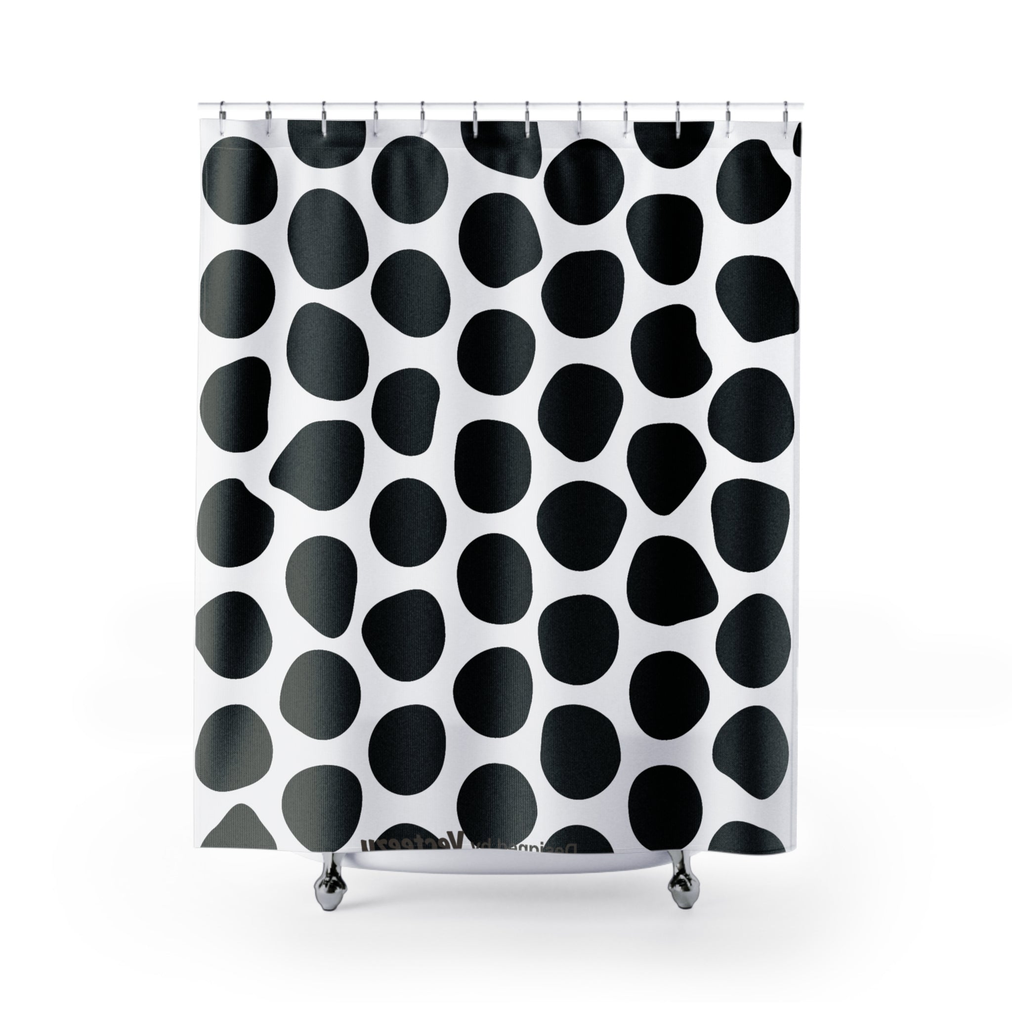 Black and White Bookoo Dots Shower Curtain