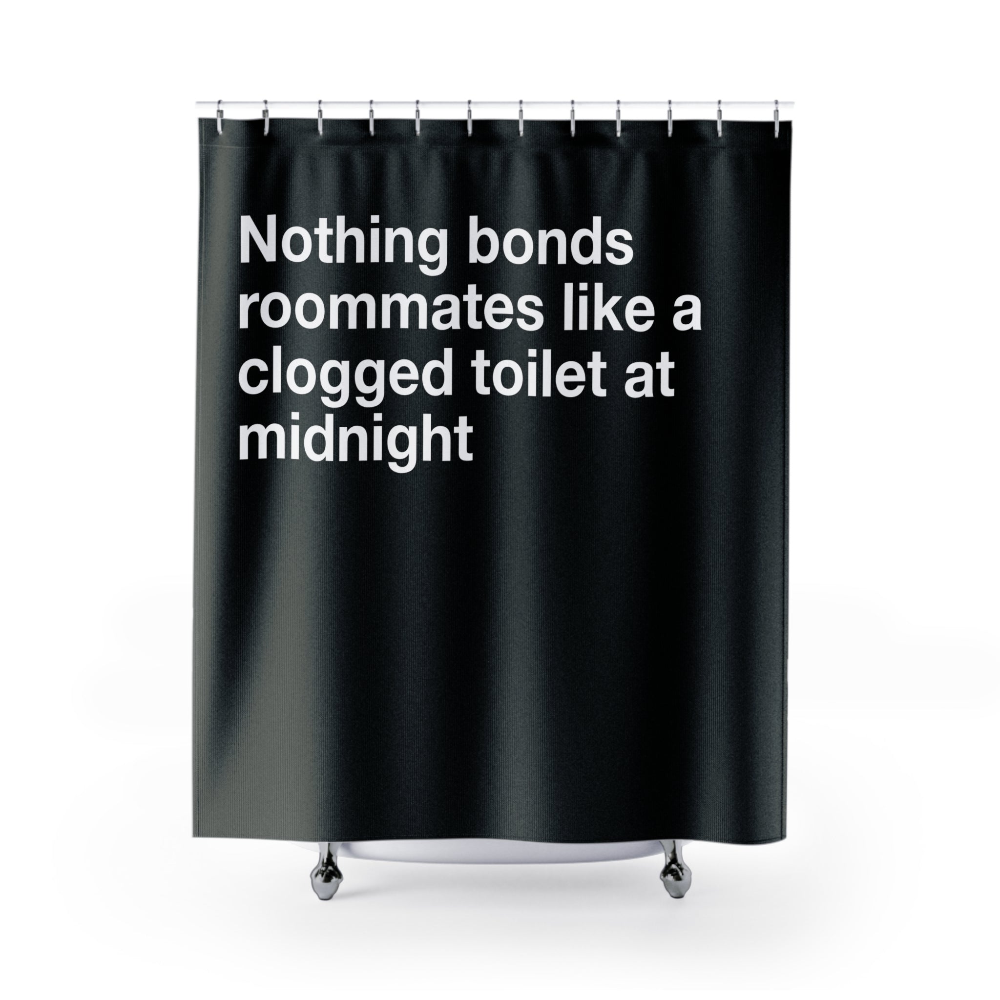 Midnight Clogged Toilet Shower Curtain