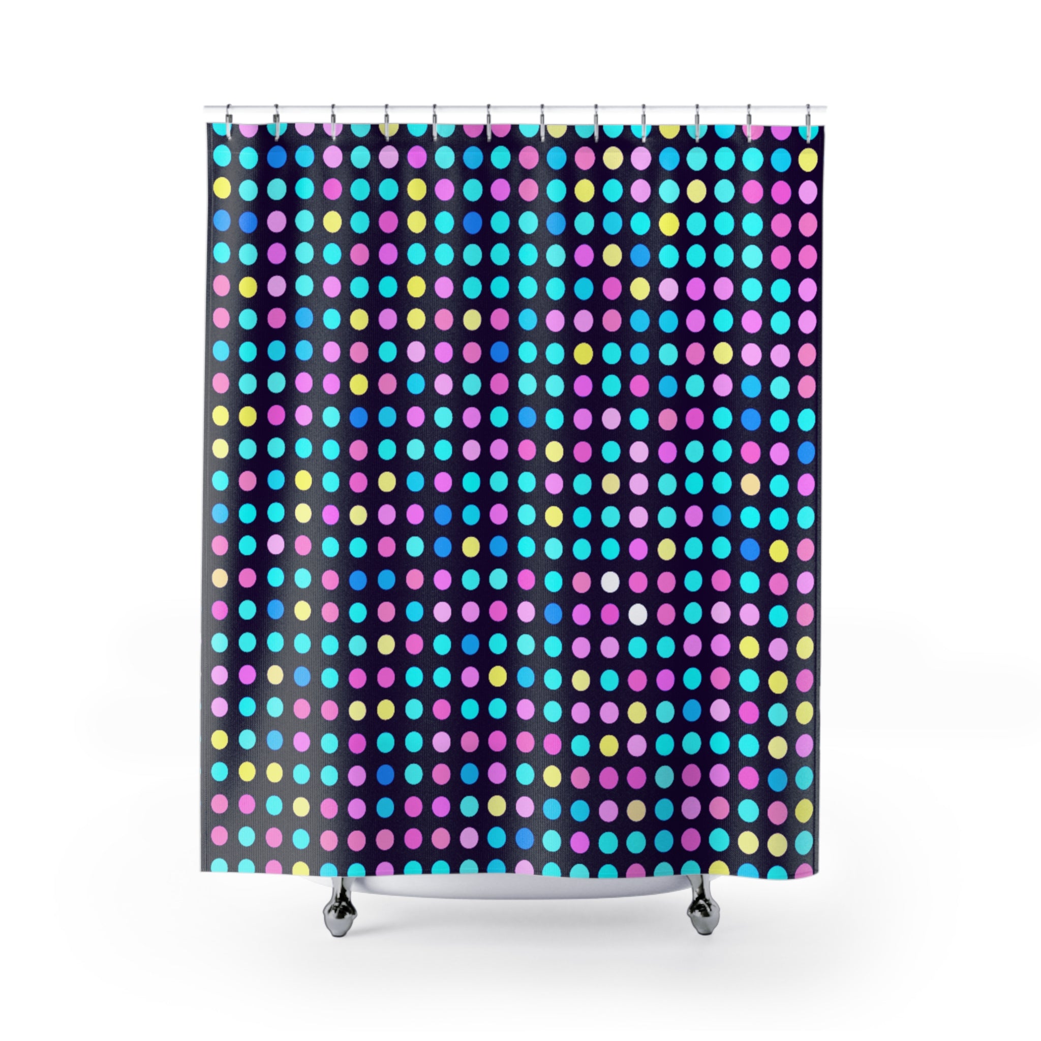 Vibrant Disco Ball Inspired Dot Shower Curtain - Colorful Home Decor, Fun Bathroom Accessory, Party Vibe, Modern Design, Gifts for Her