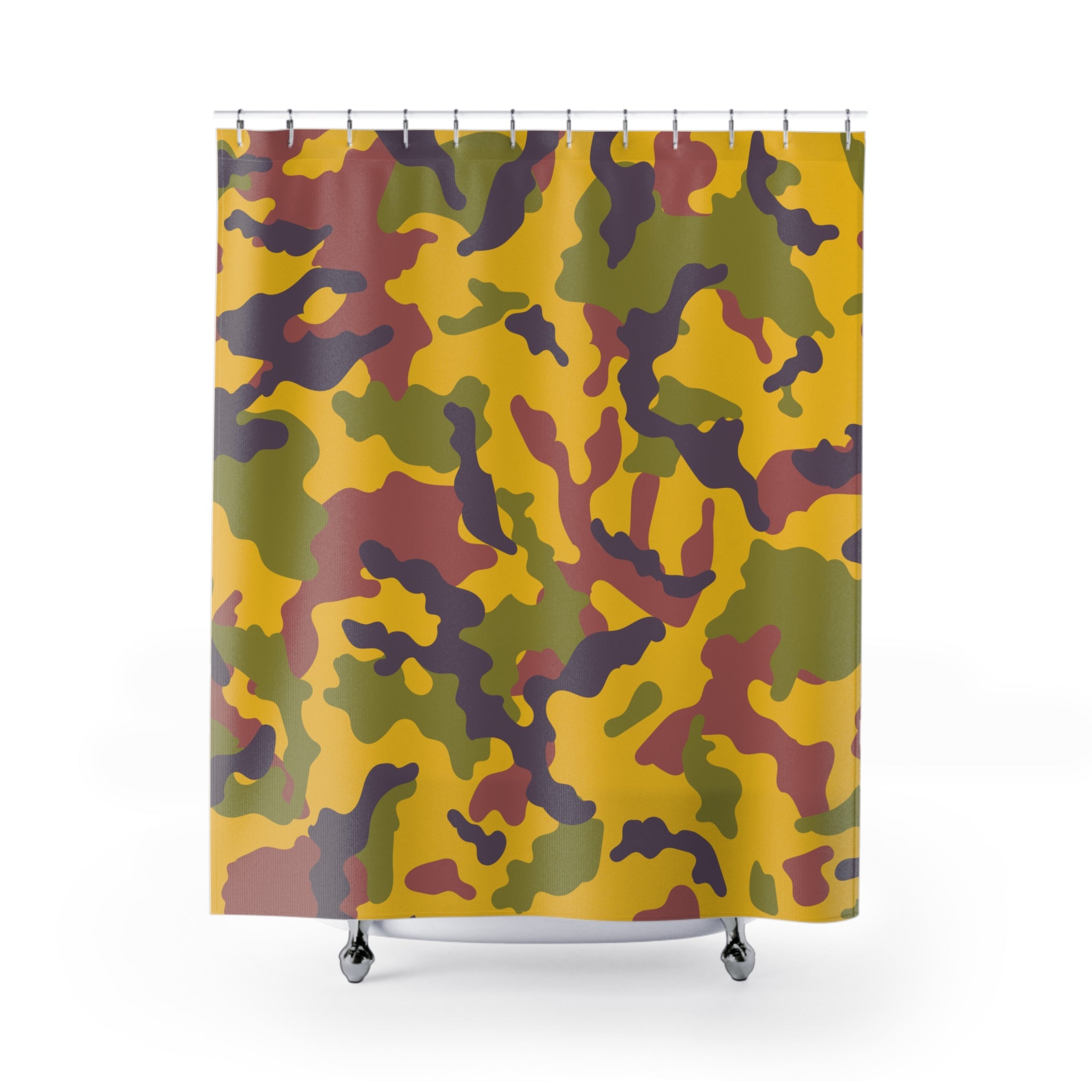 Yellow Camo Shower Curtain