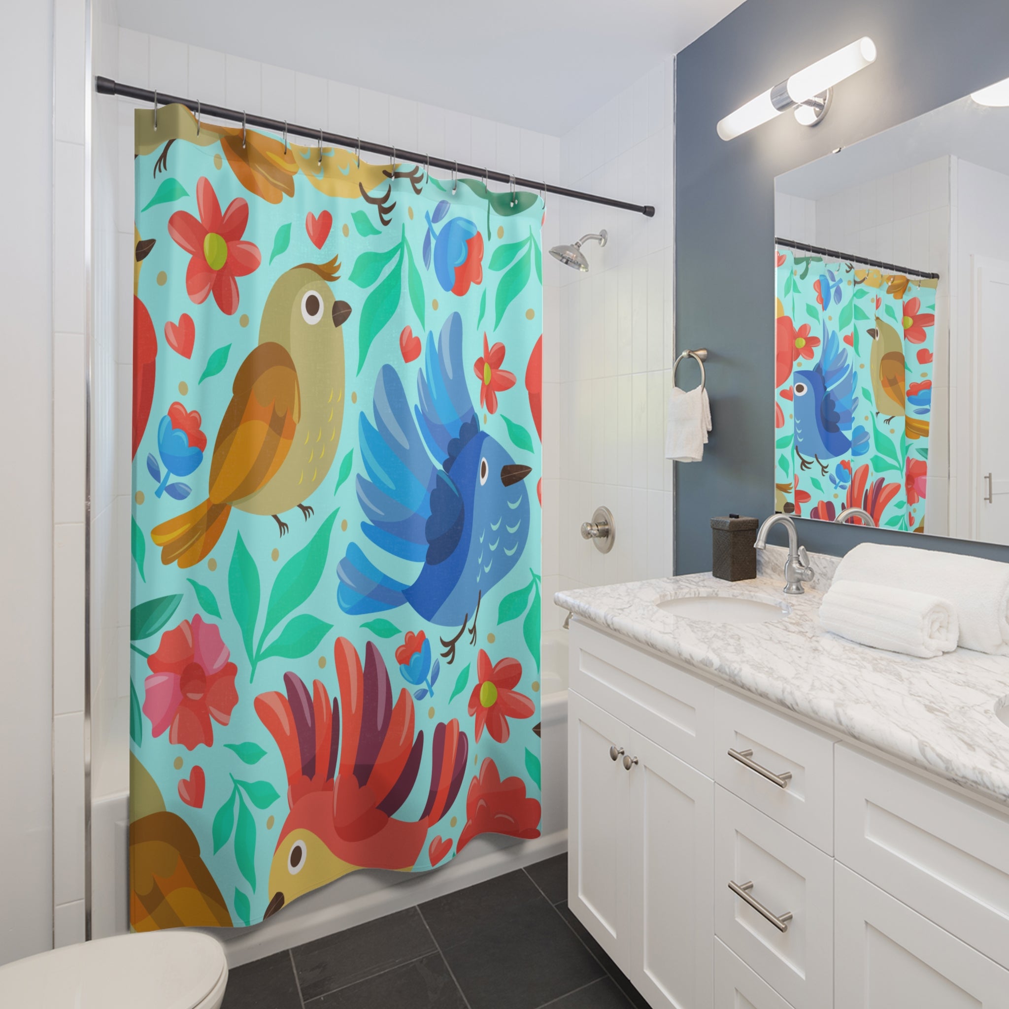 Lookie a Blue Birdy Shower Curtain