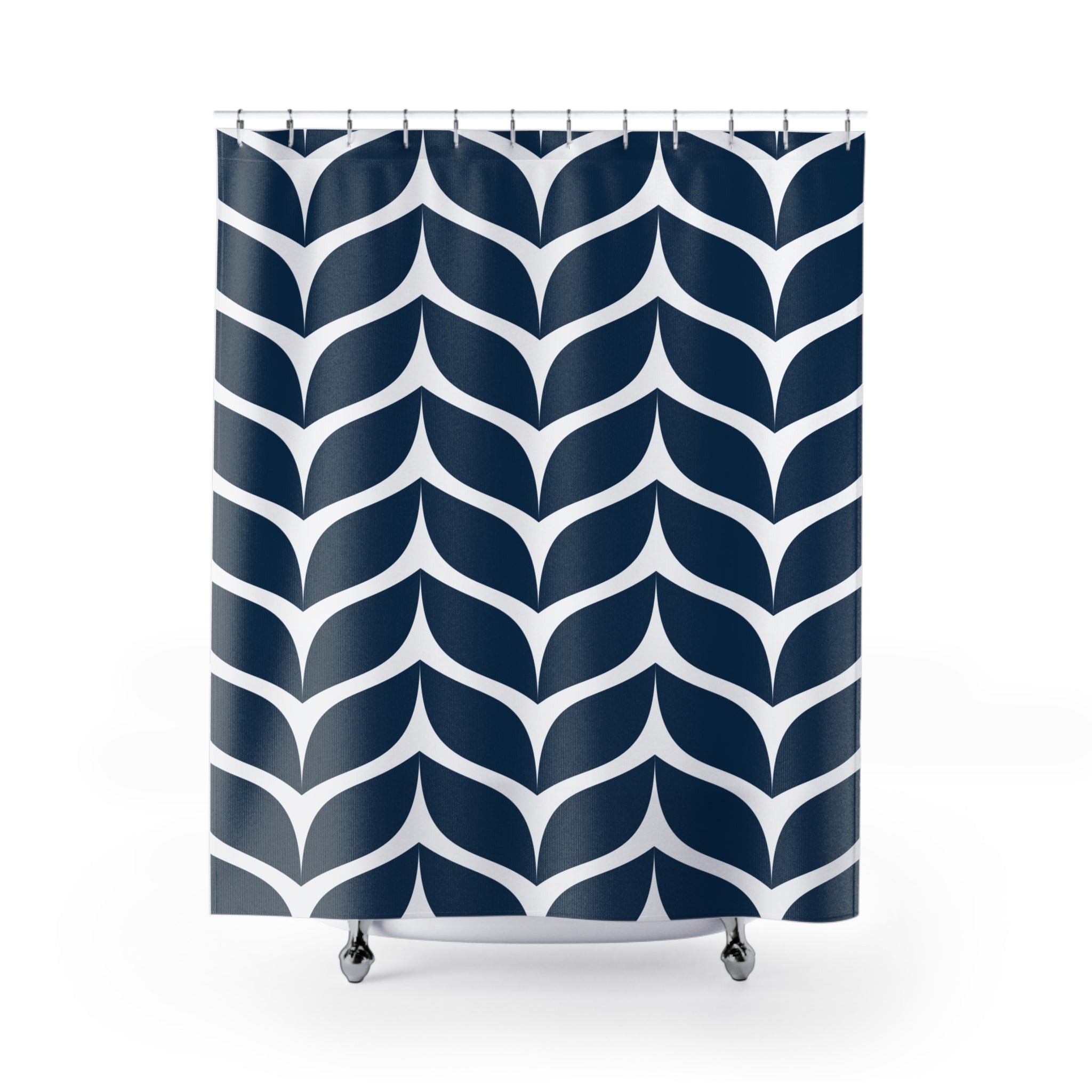 Blue Whale Tails Pattern Shower Curtain