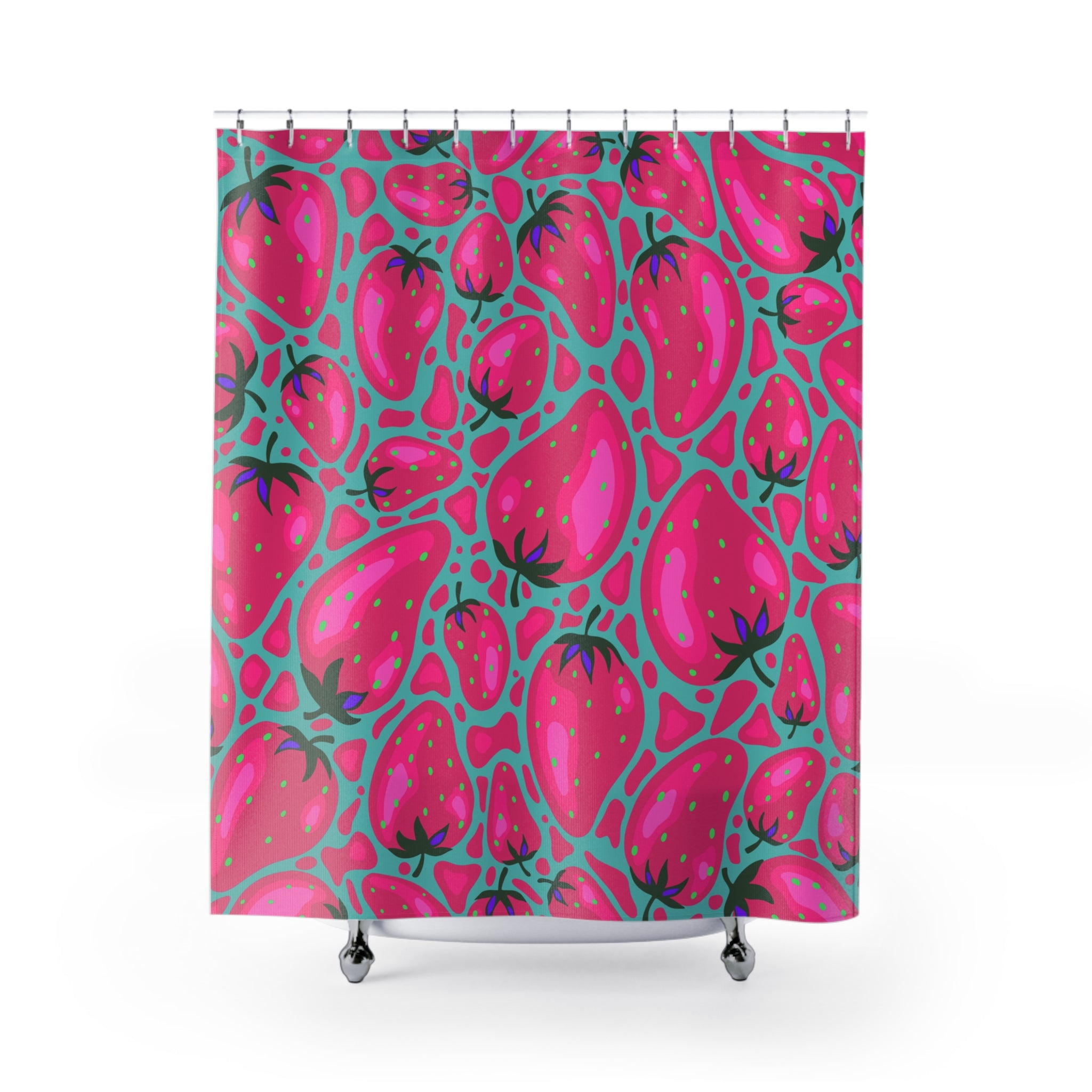 Strawberry Dreams Naturalish Shower Curtain