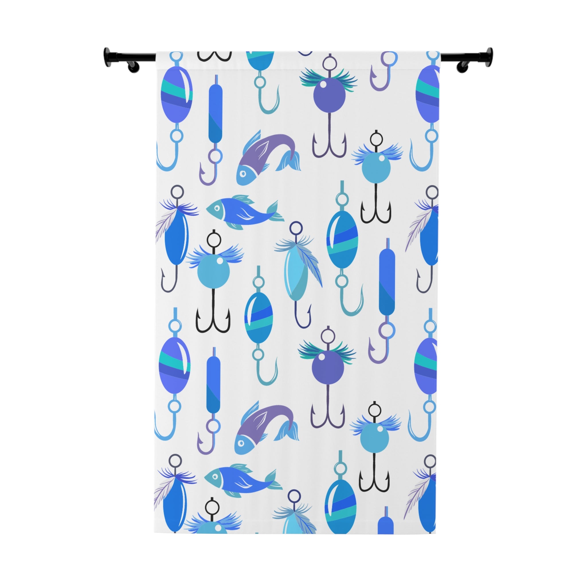 Morning Blue Fishing Blackout Window Curtain