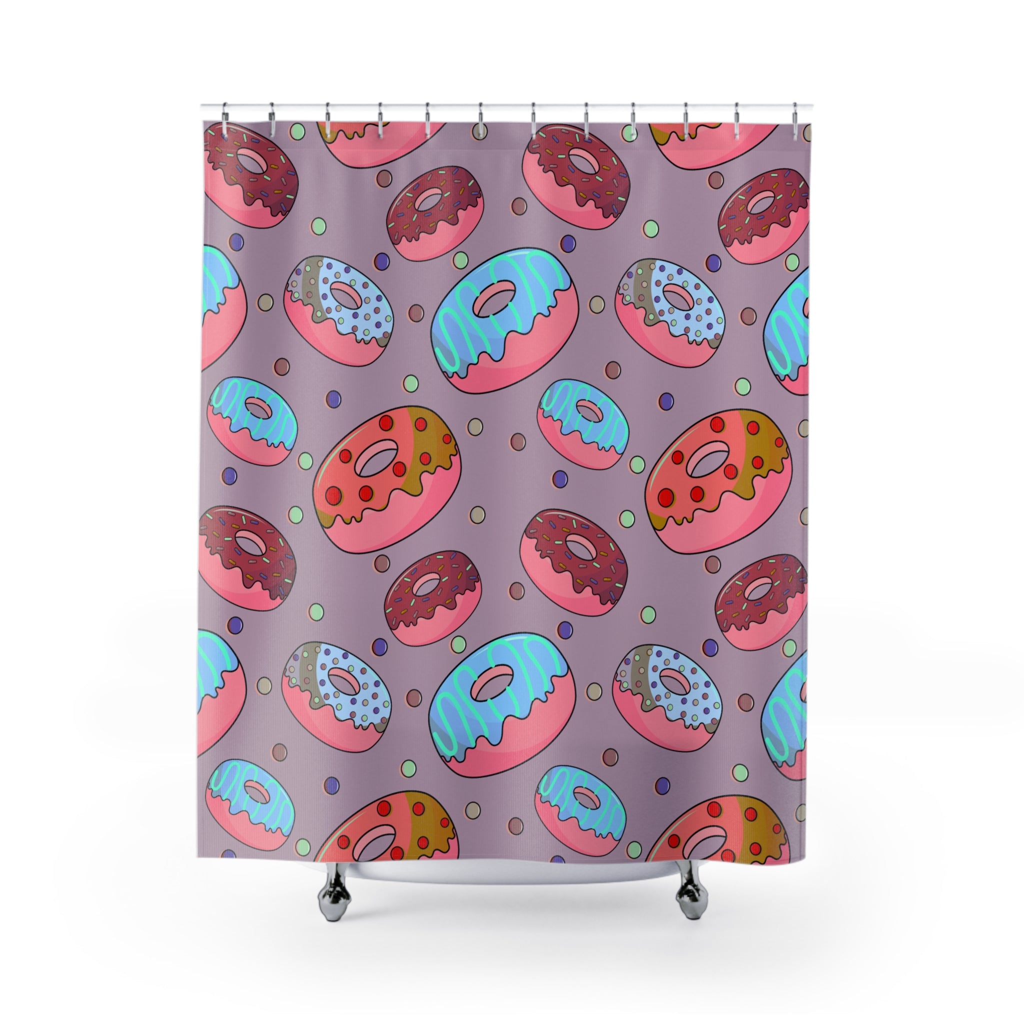 Sweeties Blue Donuts Pattern Shower Curtain