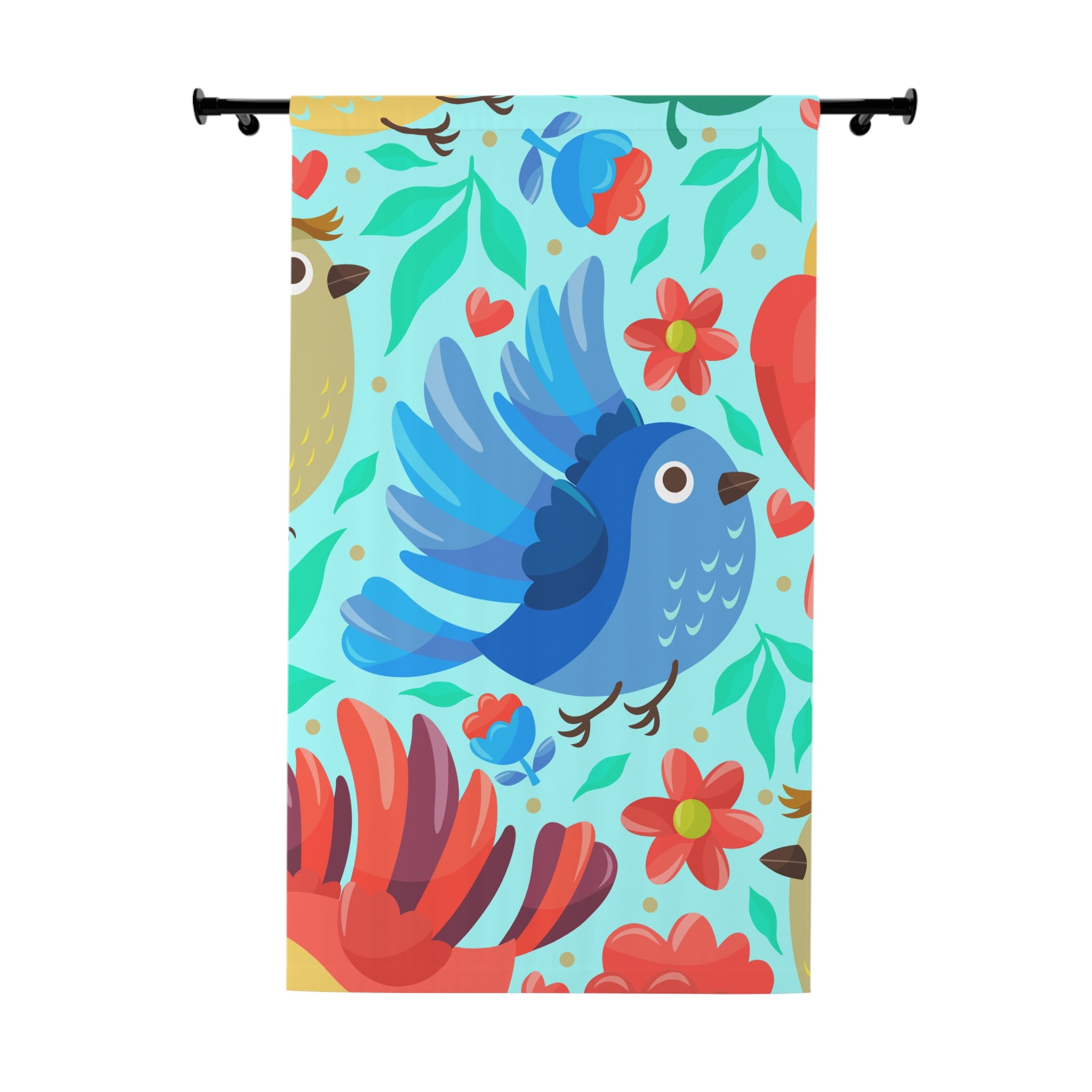 Lookie A Blue Birdy Blackout Window Curtain