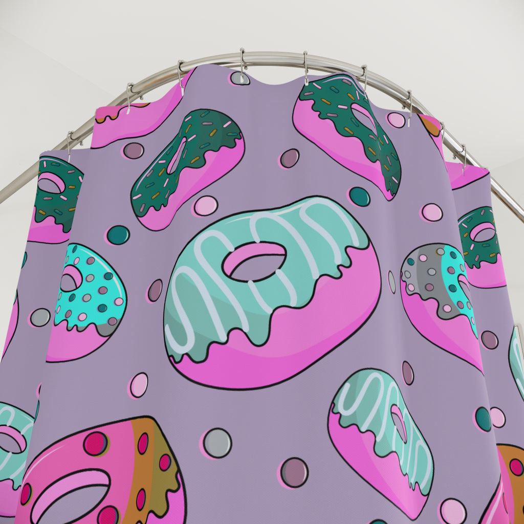 Sweeties Pink Donuts Pattern Shower Curtain