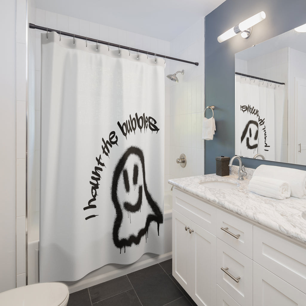 Ghostly Bubble Shower Curtain, Fun Bathroom Decor, Halloween Party Essentials, Kids Room Accessories, Unique Gift Ideas