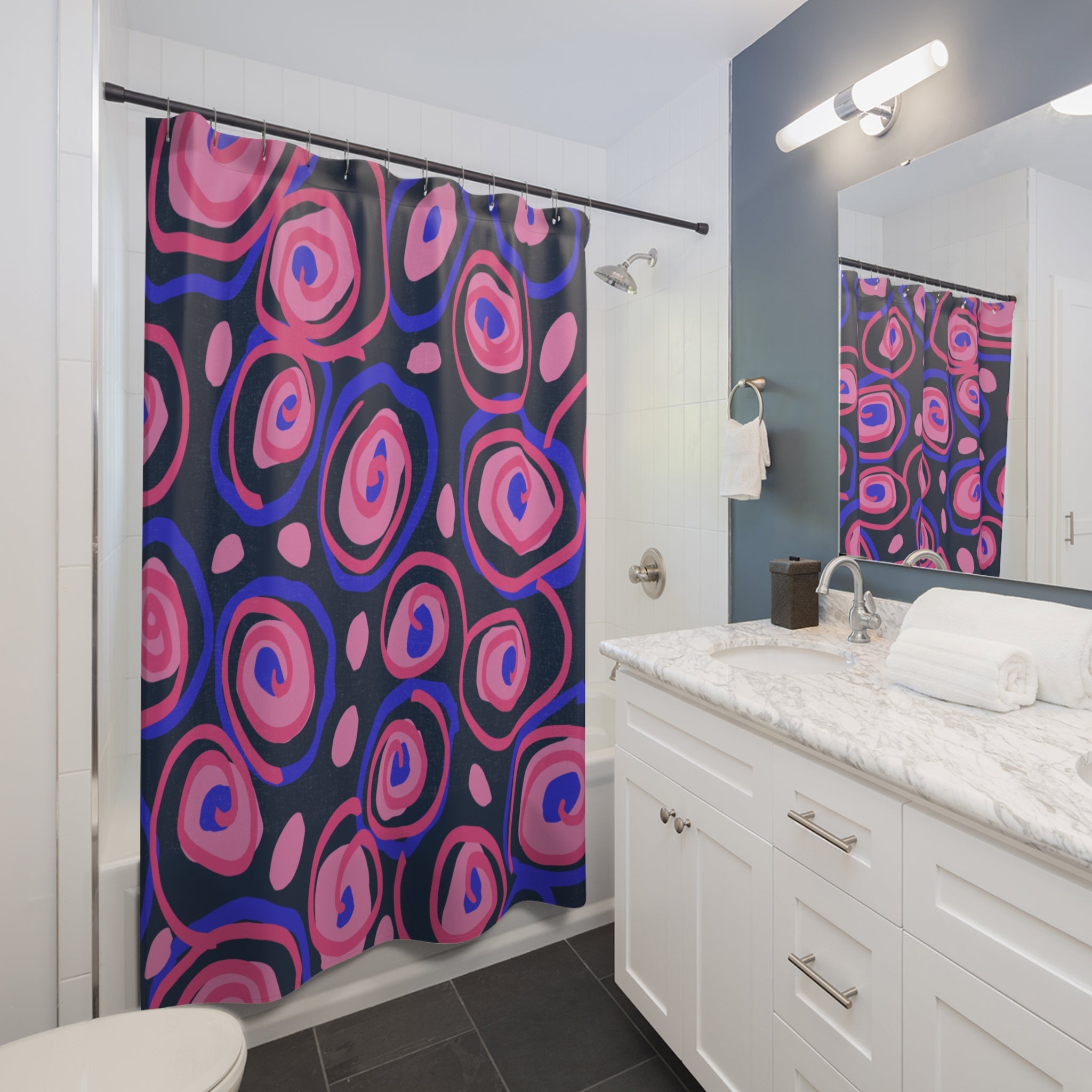 Swirl Galore Floral Shower Curtain