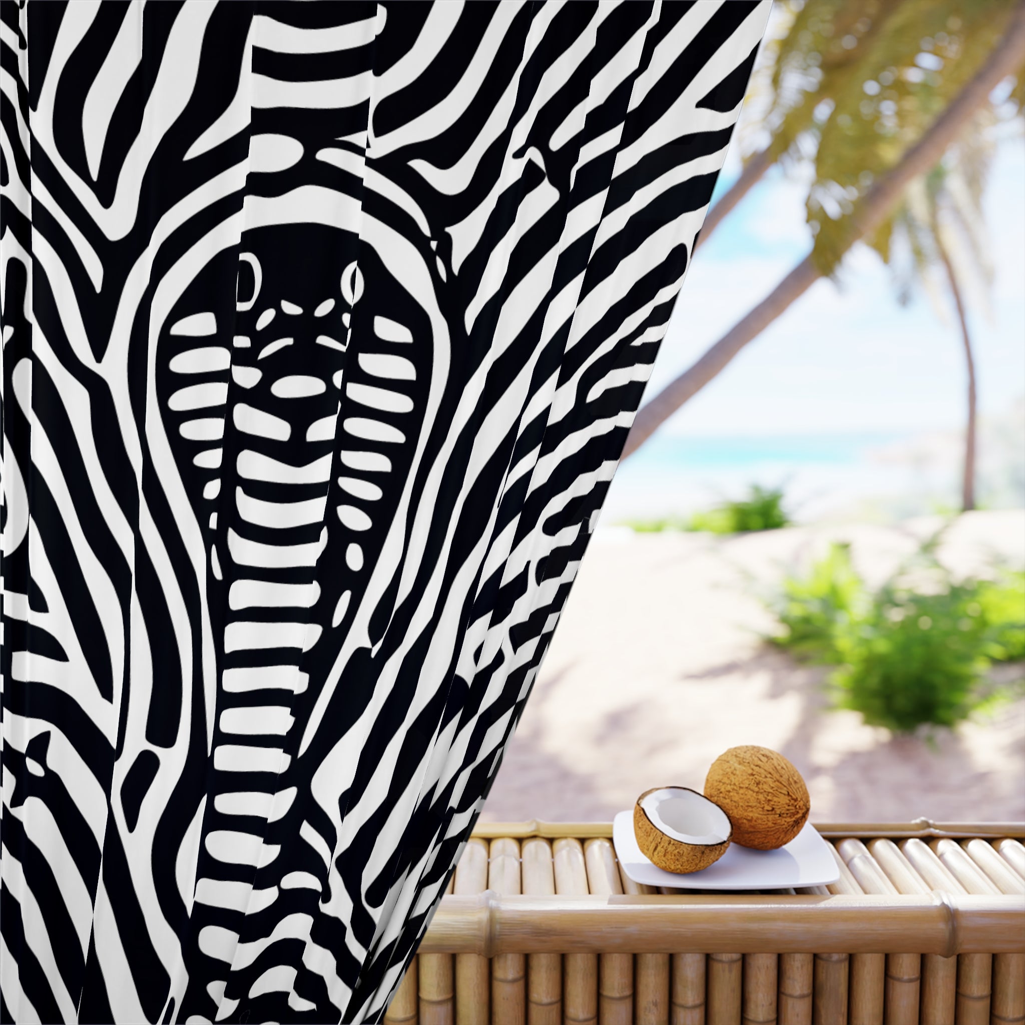 Oh My Cobra Design Blackish Blackout Window Curtain
