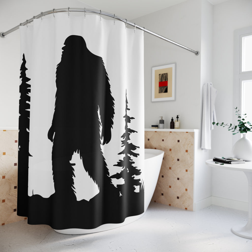 Mystical Bigfoot SilhouetteShower Curtain - Perfect for Nature Lovers, Unique Bathroom Decor, Gift for Adventurers, Housewarming, Camping Theme