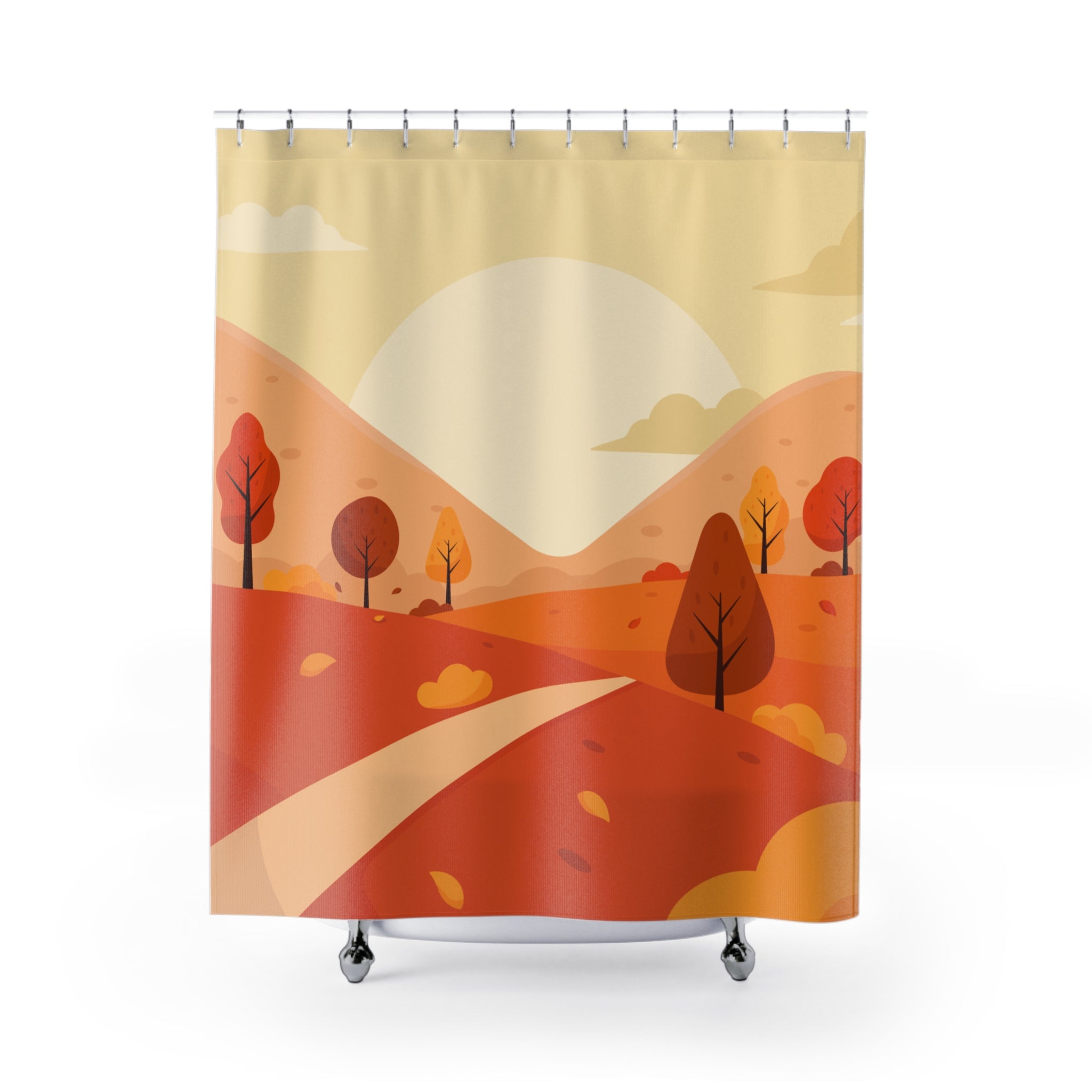 Autumn Scenic Shower Curtains, Cozy Bathroom Decor, Fall Home Accessories, Nature-Inspired Gifts, Seasonal Bathroom