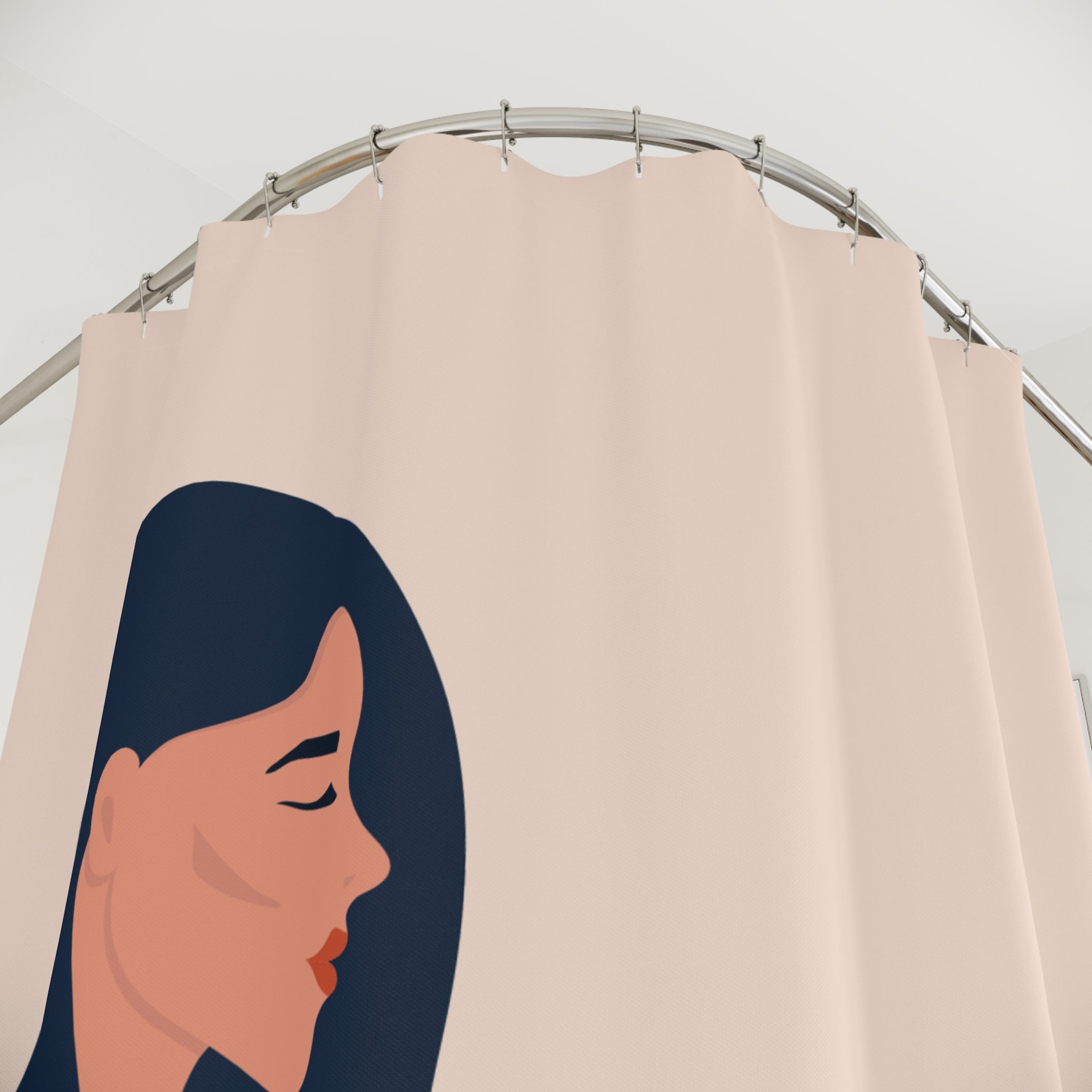 Elegant Minimalist Woman Shower Curtain, Stylish Bathroom Decor, Modern Home Accessory, Gift for Her, Boho Chic Design