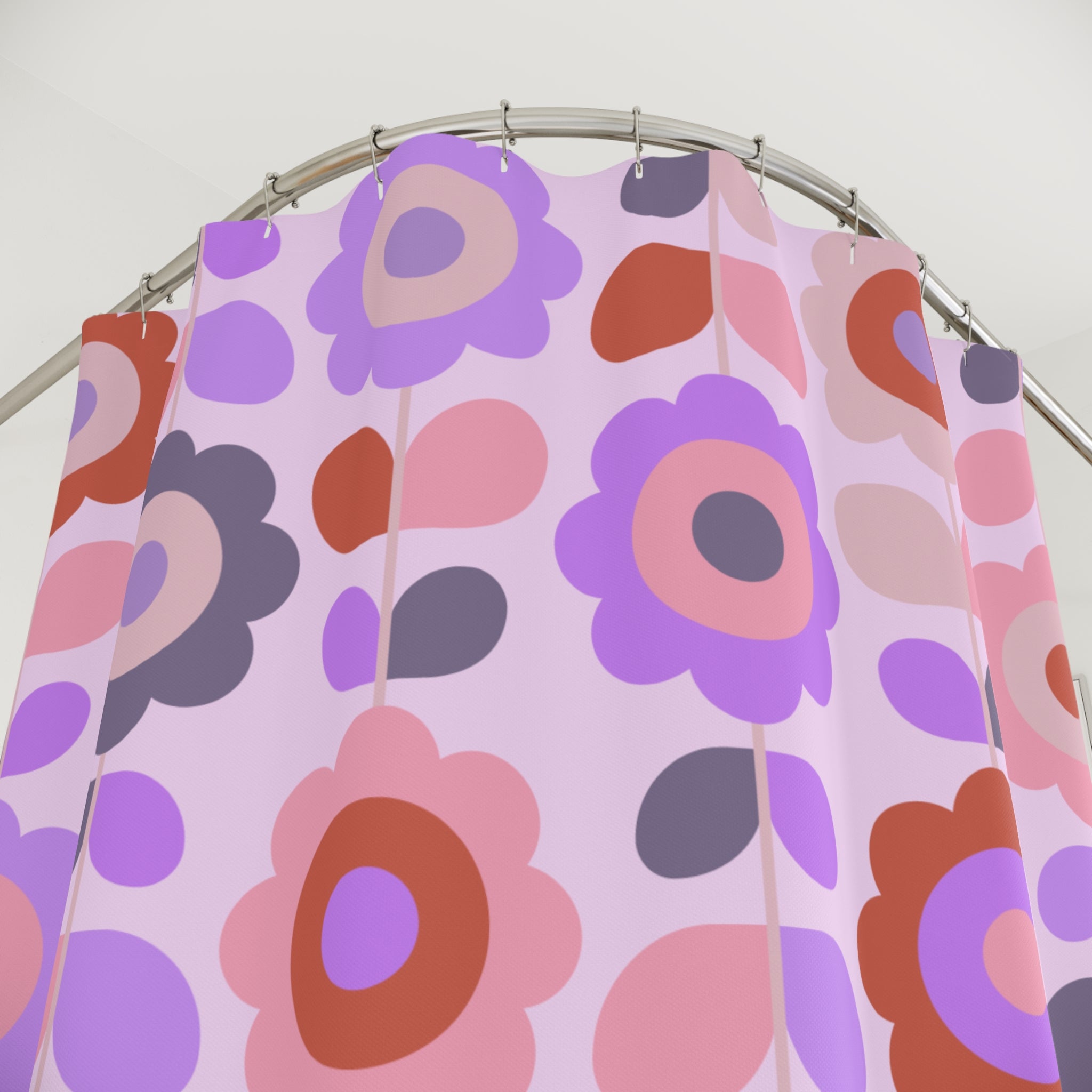 Crazy in Love Purple Floral Shower Curtains