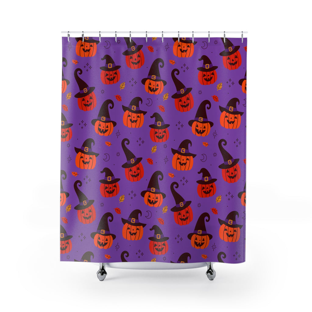 Halloween Themed Shower Curtains, Fall Decor, Pumpkin Design, Spooky Bathroom Accessories, Seasonal Home Decoration, Holiday Gift
