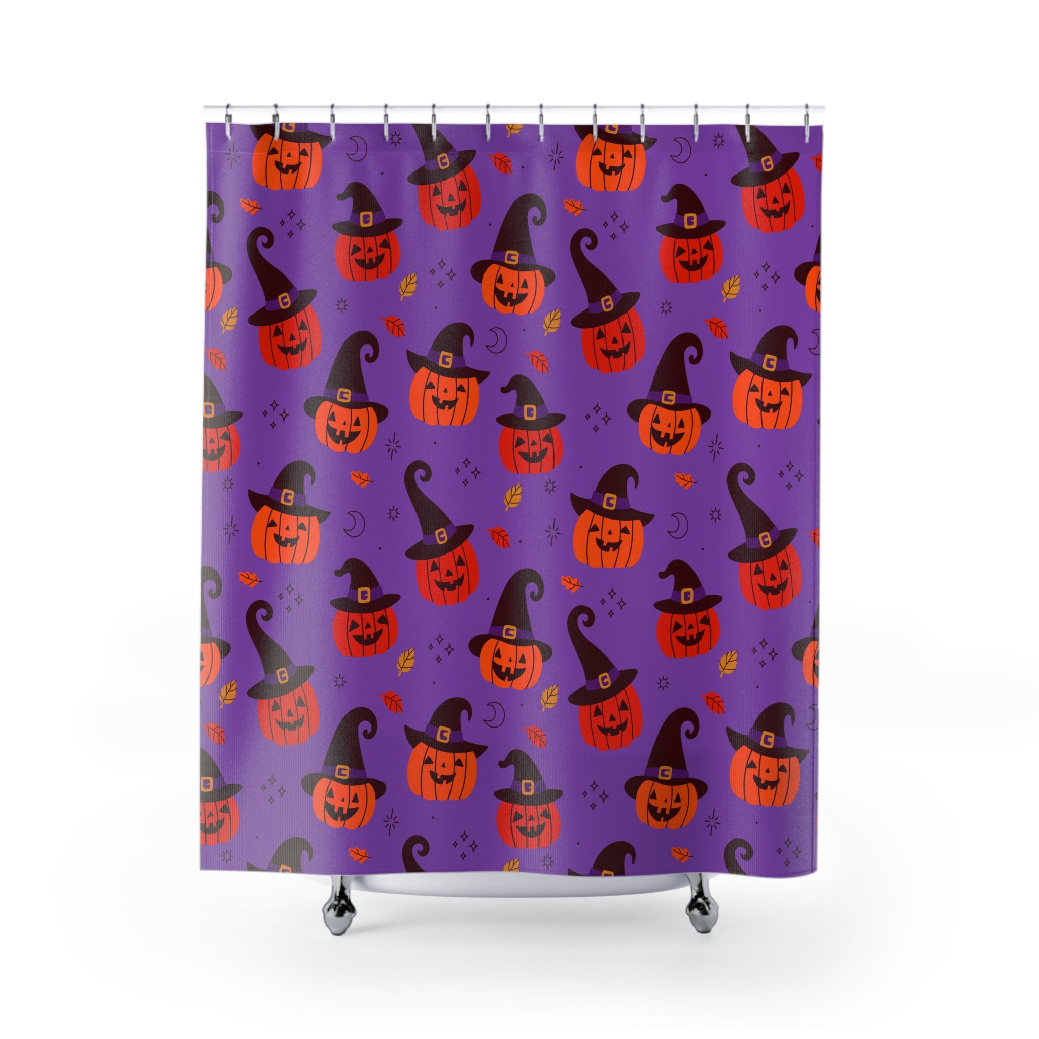 Halloween Themed Shower Curtains, Fall Decor, Pumpkin Design, Spooky Bathroom Accessories, Seasonal Home Decoration, Holiday Gift