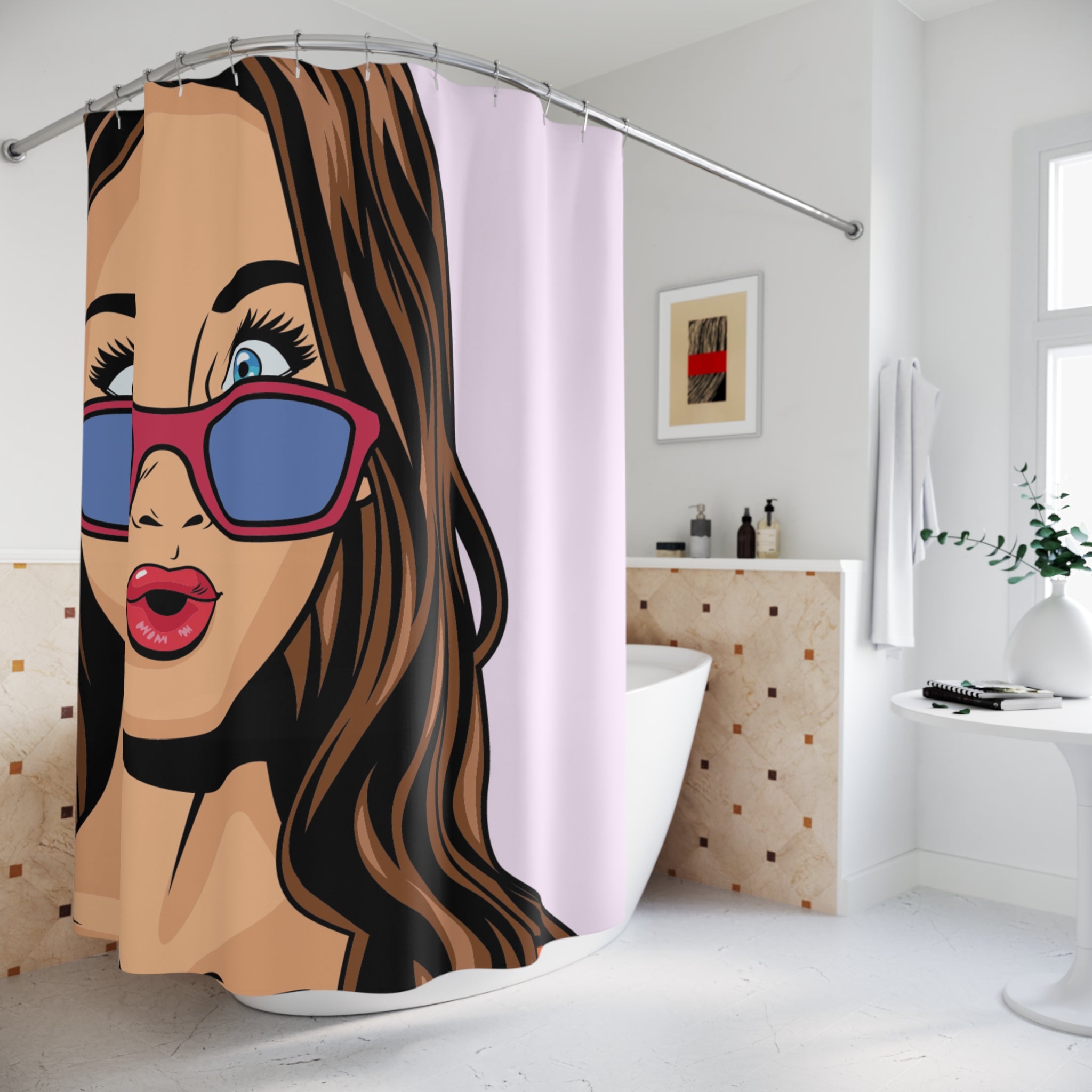 Pop Art Shower Curtain, Retro Bathroom Decor, Fun Home Accessory, Statement Piece for Unique Bathrooms, Shower Room Gift