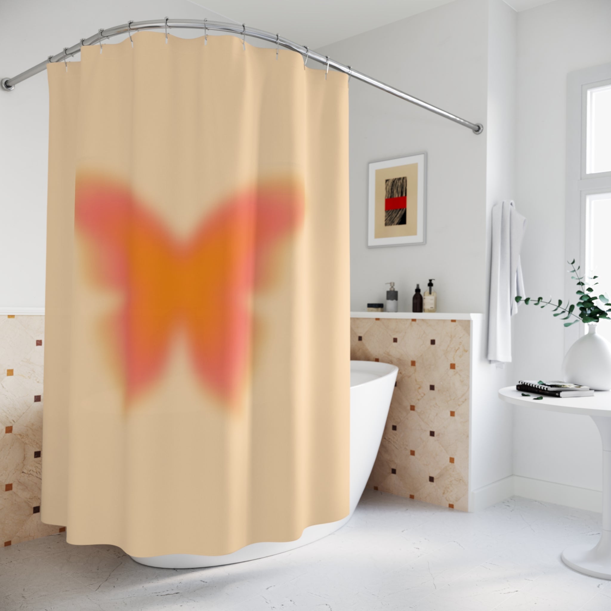 Aura Butterfly Dream Shower Curtain | Vibrant Home Decor, Bathroom Accessory, Nature-Inspired Gift, Spring Decor, Bohemian Bathroom