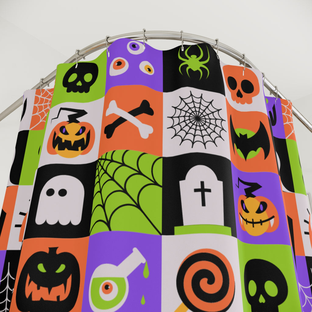 Halloween Shower Curtain, Spooky Bathroom Decor, Trick or Treat Theme, Halloween Party, Unique Home Accent