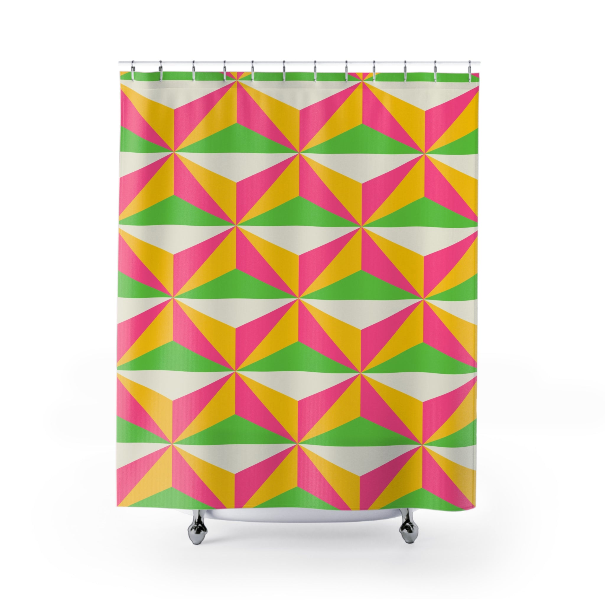 Vibrant Geometric Shower Curtain, Modern Bathroom Decor, Colorful Home Style, Boho Chic, Gift for Housewarming, Fun and Stylish