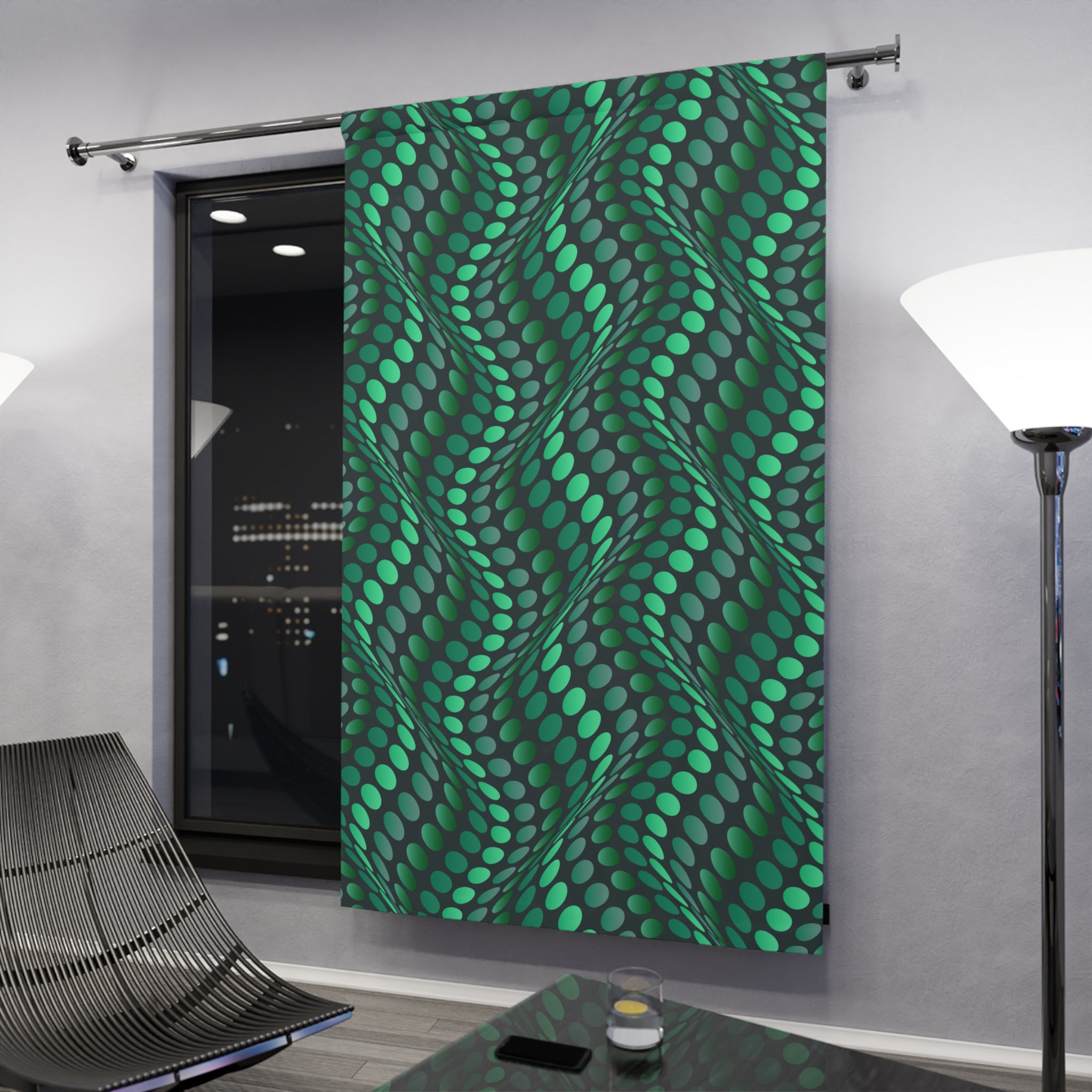 Iguana Wave Pattern Blackout Window Curtain