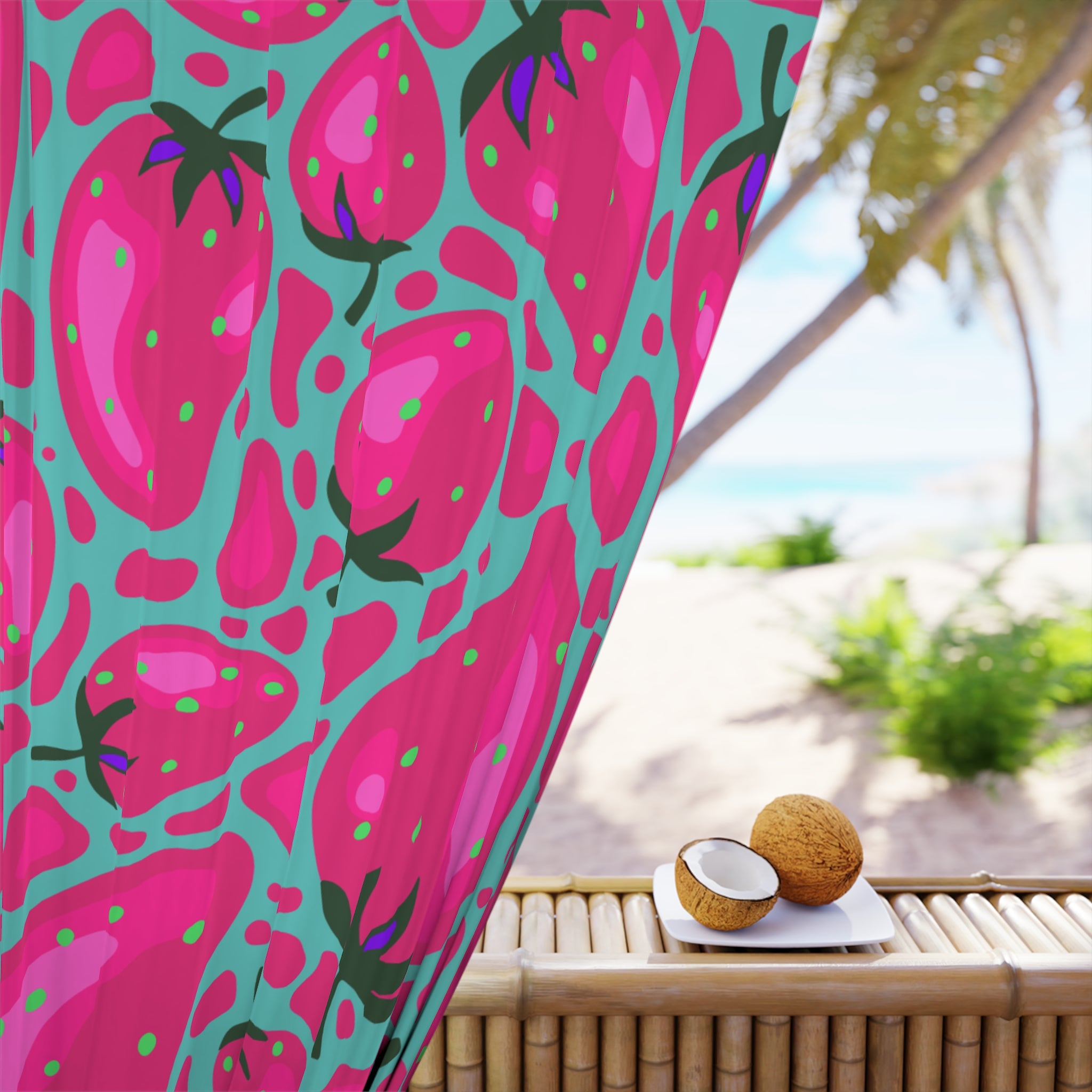 Strawberry Dreams Naturalish Pattern Blackout Window Curtain