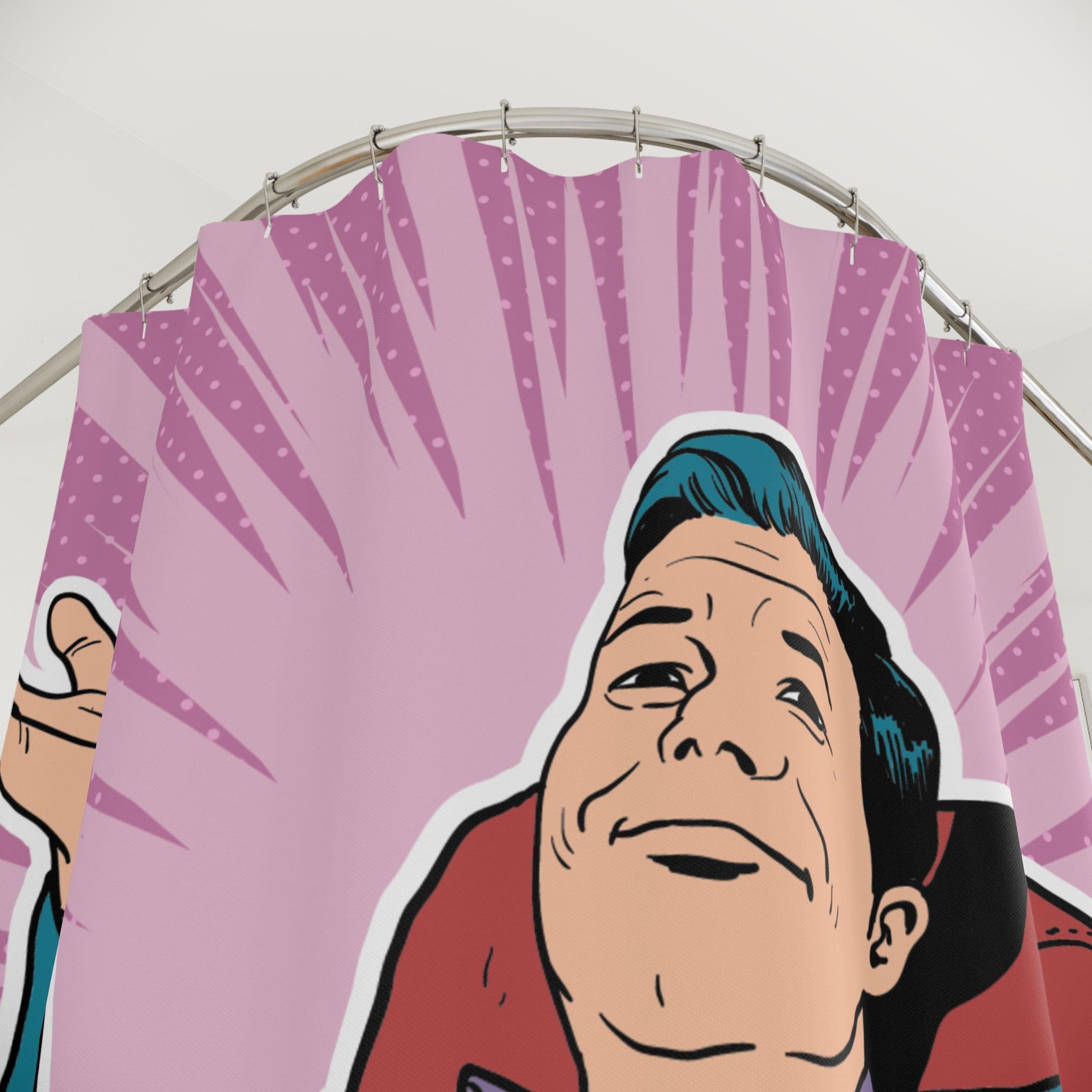 Comic-Inspired Shower Curtain, Fun Bathroom Decor, Retro Style, Unique Gift for Him or Her, Bathroom Accessory, Quirky Home Decor
