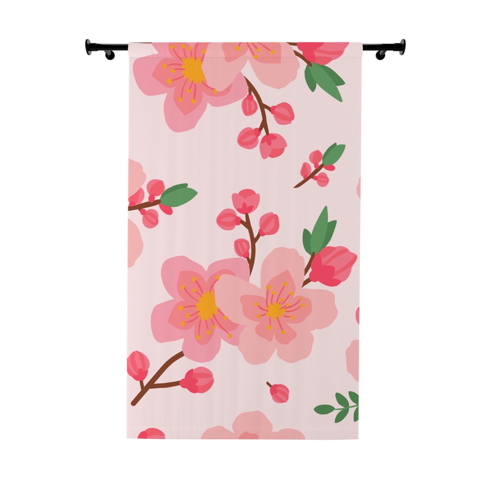 Plum Blossom Floral Blackout Window Curtain