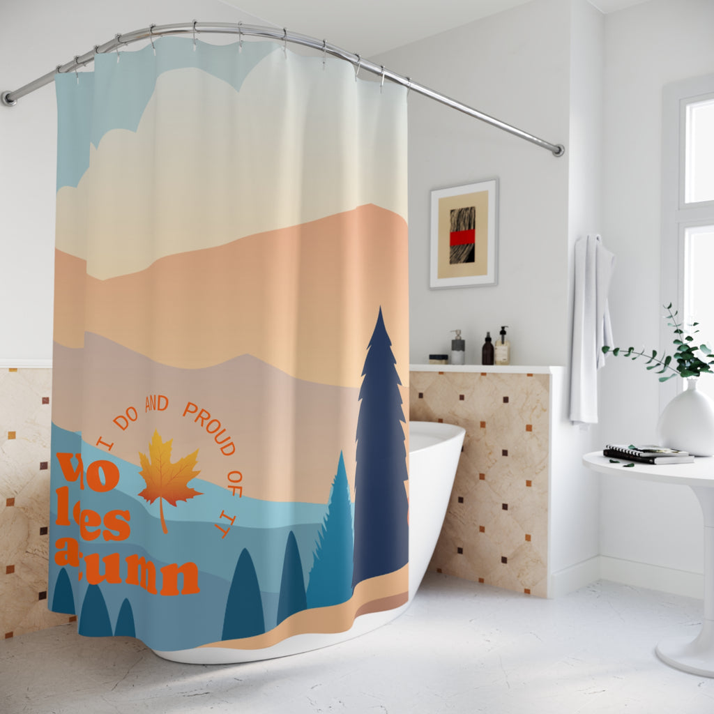 Autumn Vibes Shower Curtain – Nature Lover Decor, Fall Bathroom, Unique Gift, Rustic Home, Seasonal Decor