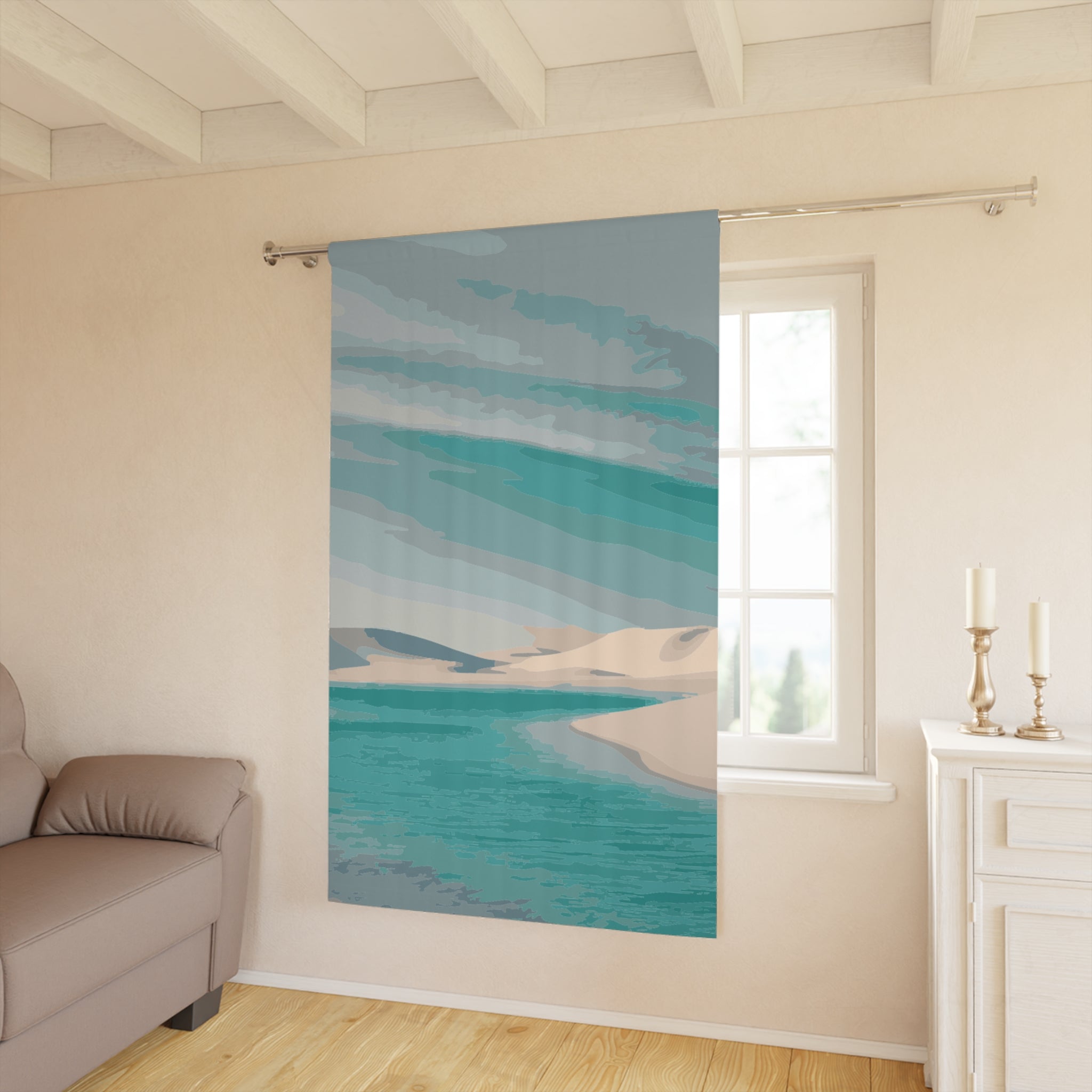 Uncanny Valley Coastal Blackout Window Curtain