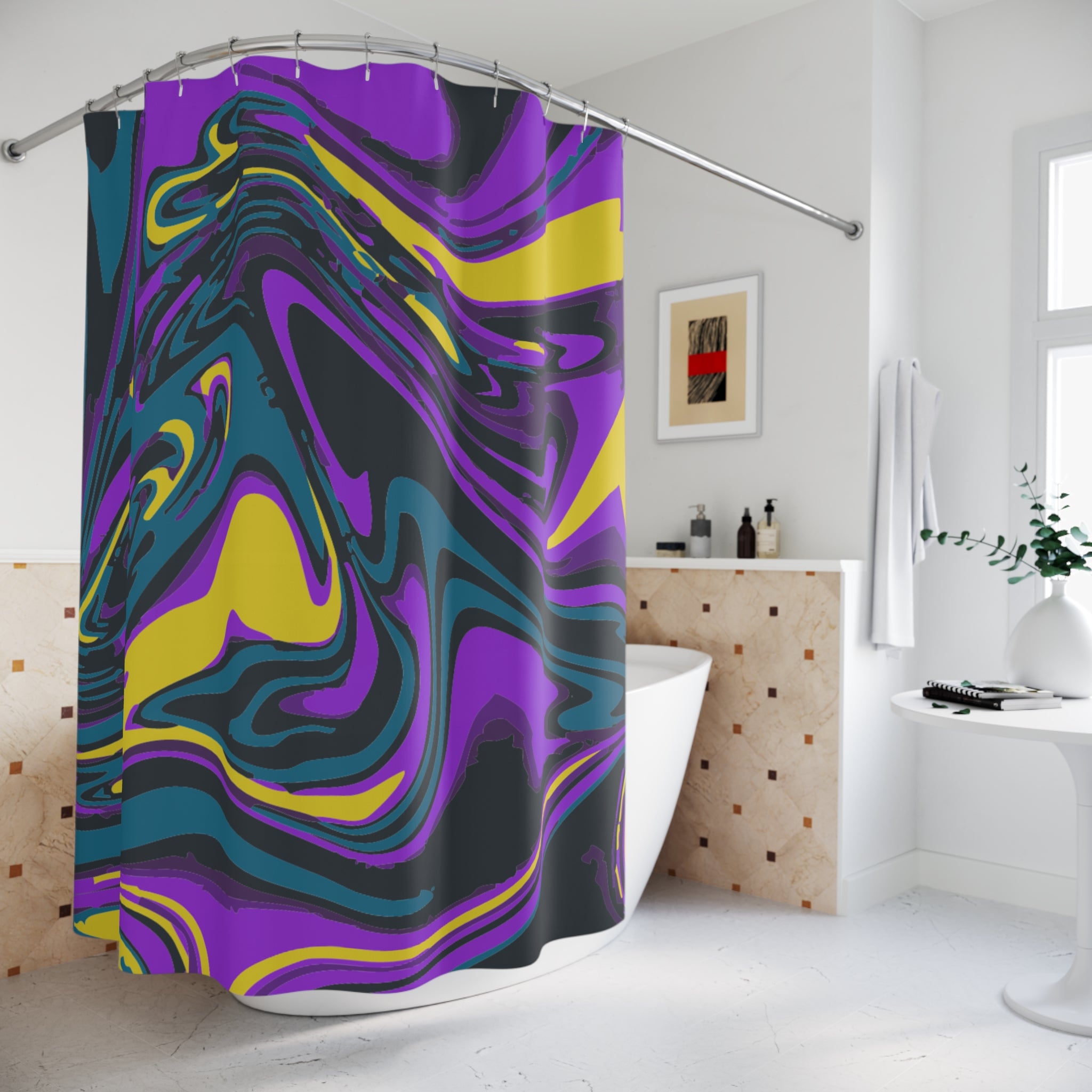 Six Swirl Purplish Design Shower Curtain