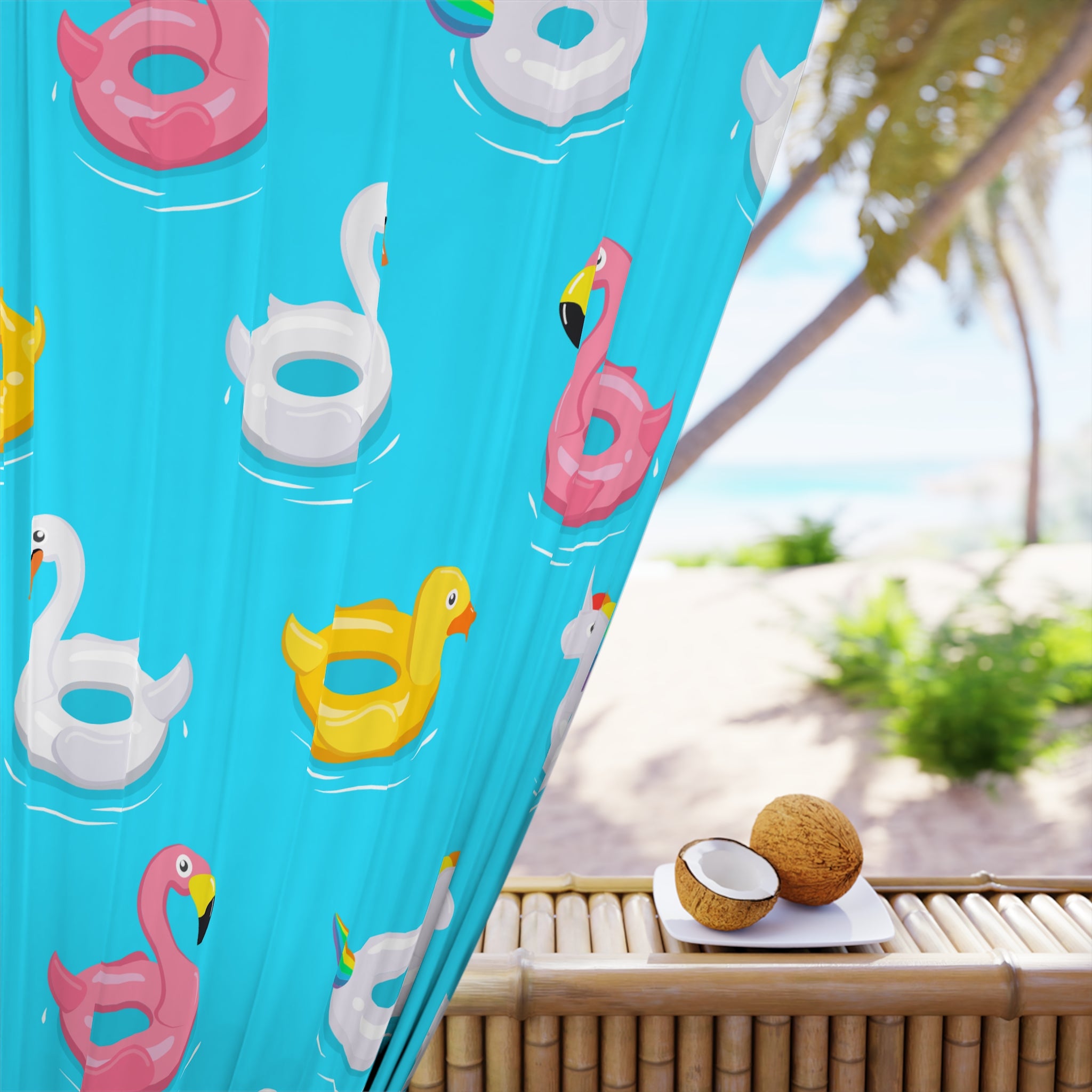 Curtain Panel - Pool Floatie Design