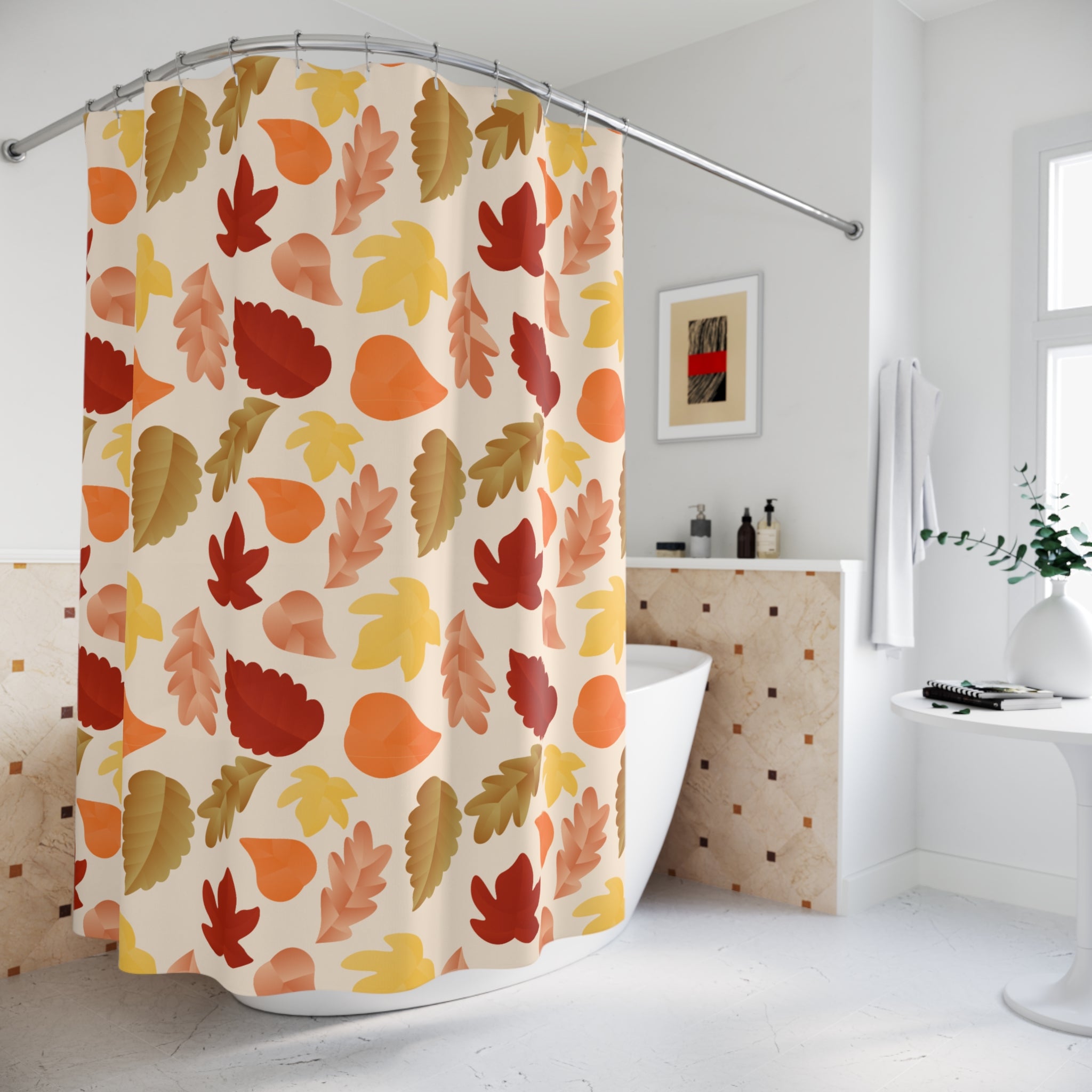Autumn Leaves Shower Curtain | Fall Decor for Bathroom, Seasonal Home Update, Gift for Nature Lovers, Holiday Themed Shower Curtain