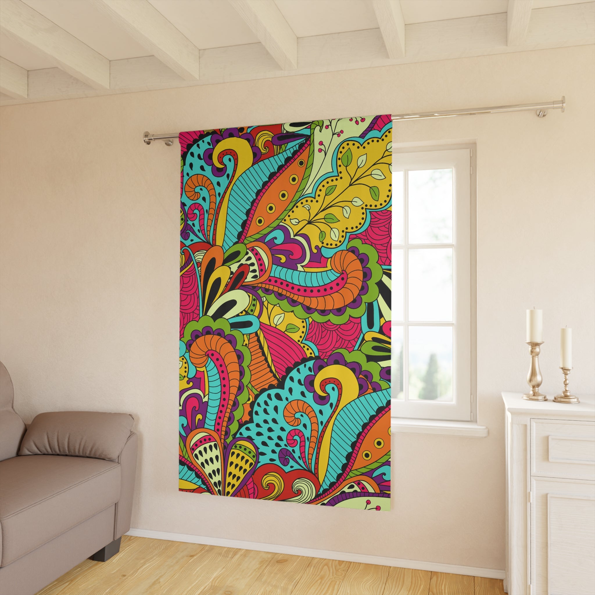 Spiral Pile Pattern Blackout Window Curtain