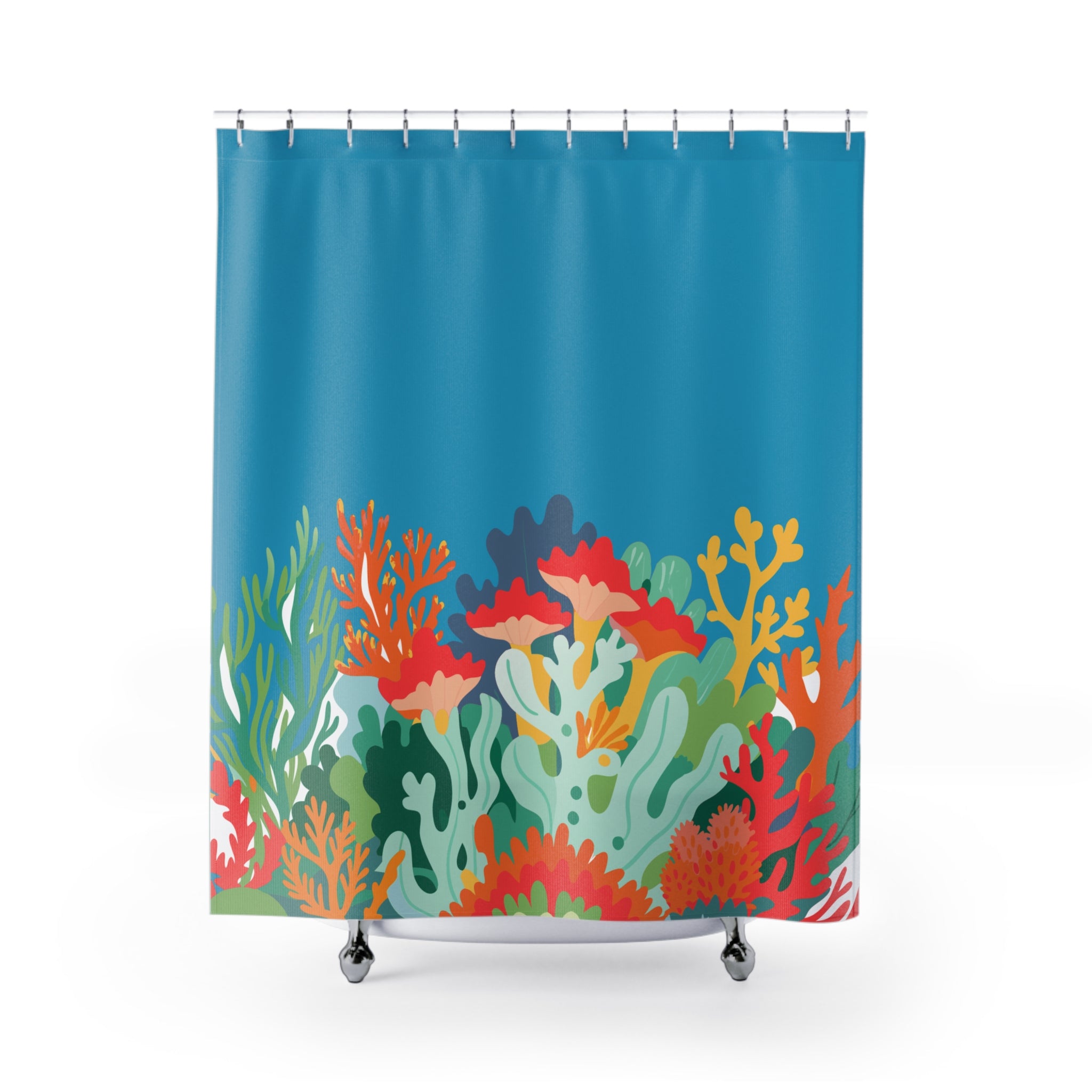 Vibrant Coral Reef Shower Curtain, Coastal Bathroom Decor, Beach Theme, Ocean Lover Gift, Tropical Vibes
