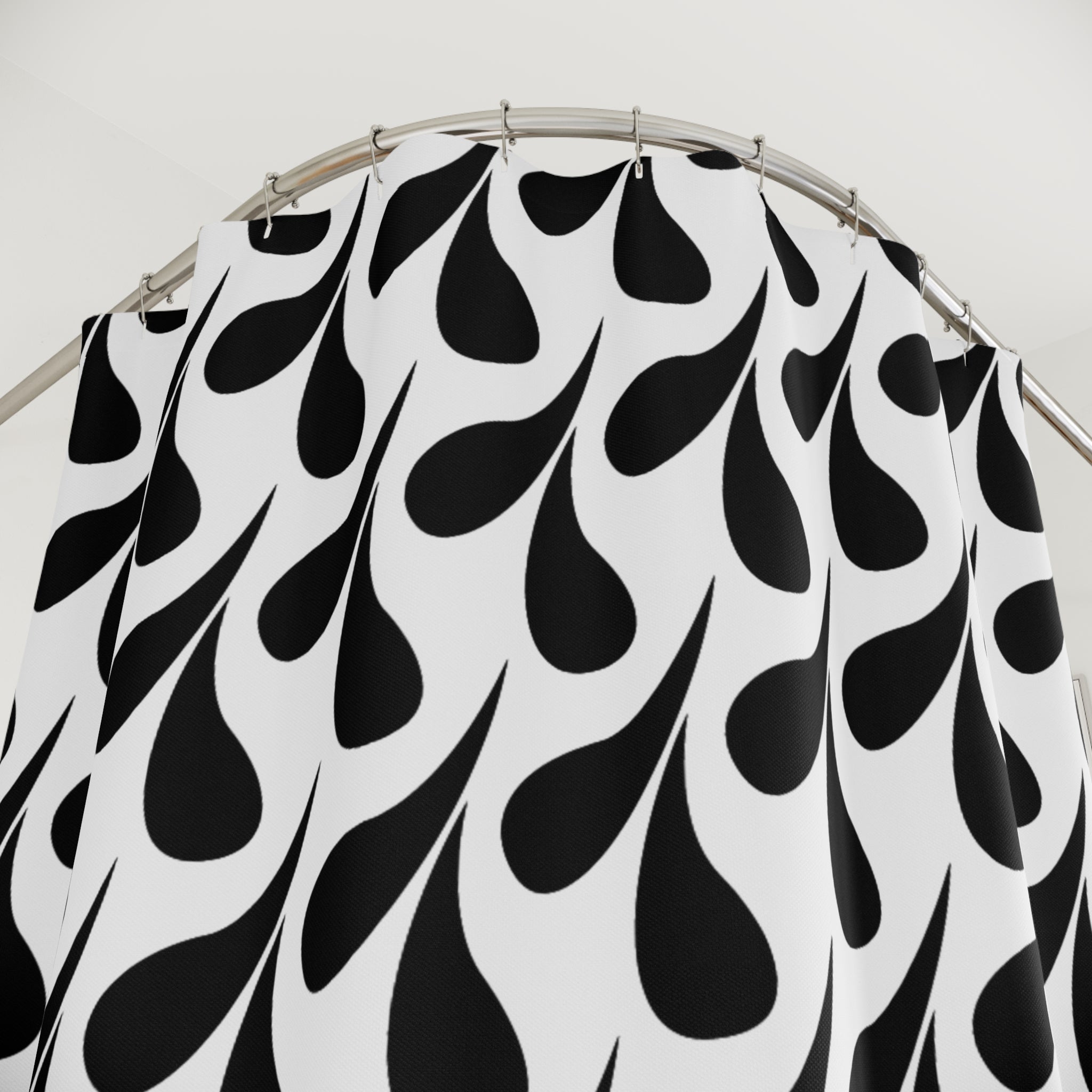 Black and White Swimmers Pattern Shower Curtain
