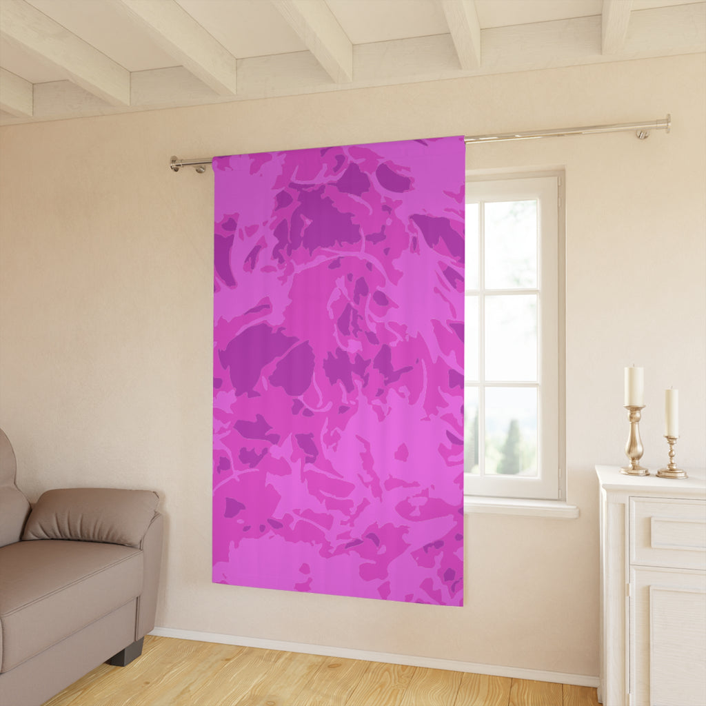 Vibrant Pink Stuff Design Blackout Window Curtain