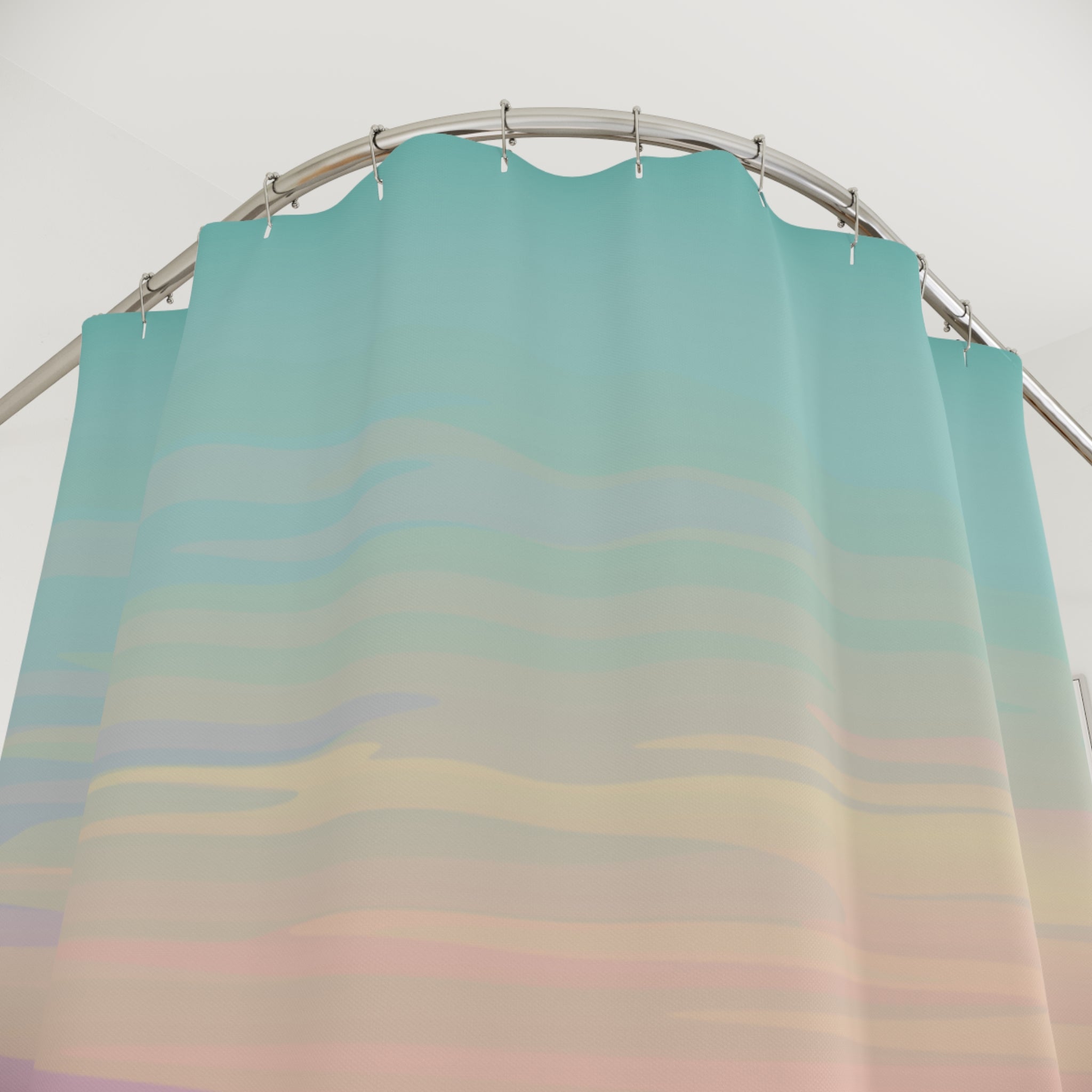Serene Coastal Minimalist Shower Curtain, Ocean Wave Bathroom Decor, Relaxing Home Accent, Nautical Gift, Tranquil Vibe
