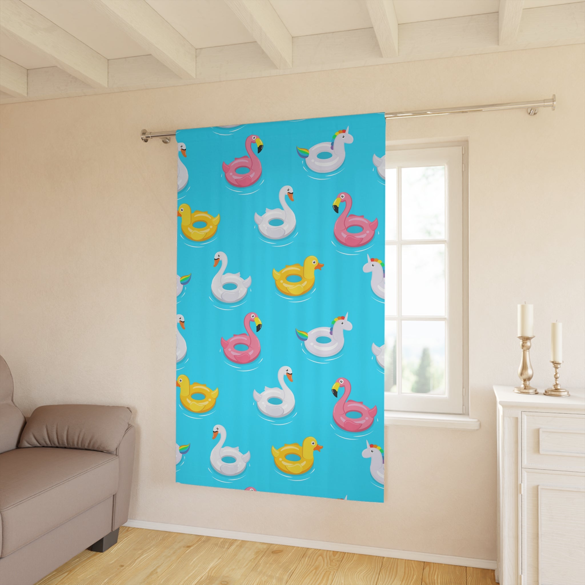 Curtain Panel - Pool Floatie Design