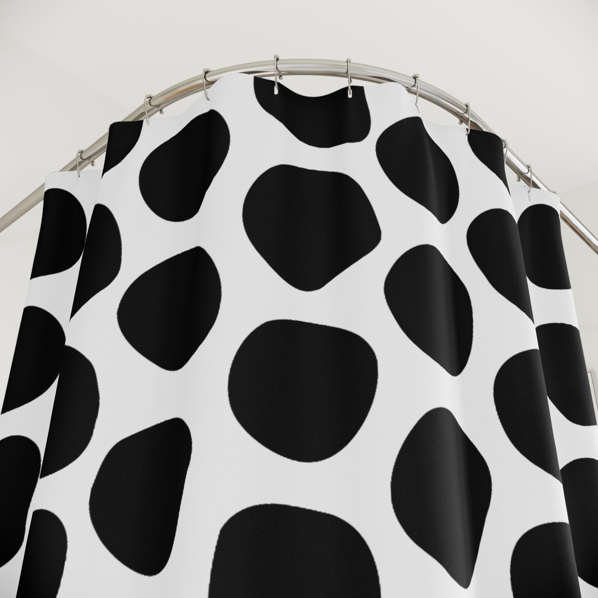 Black and White Bookoo Dots Shower Curtain