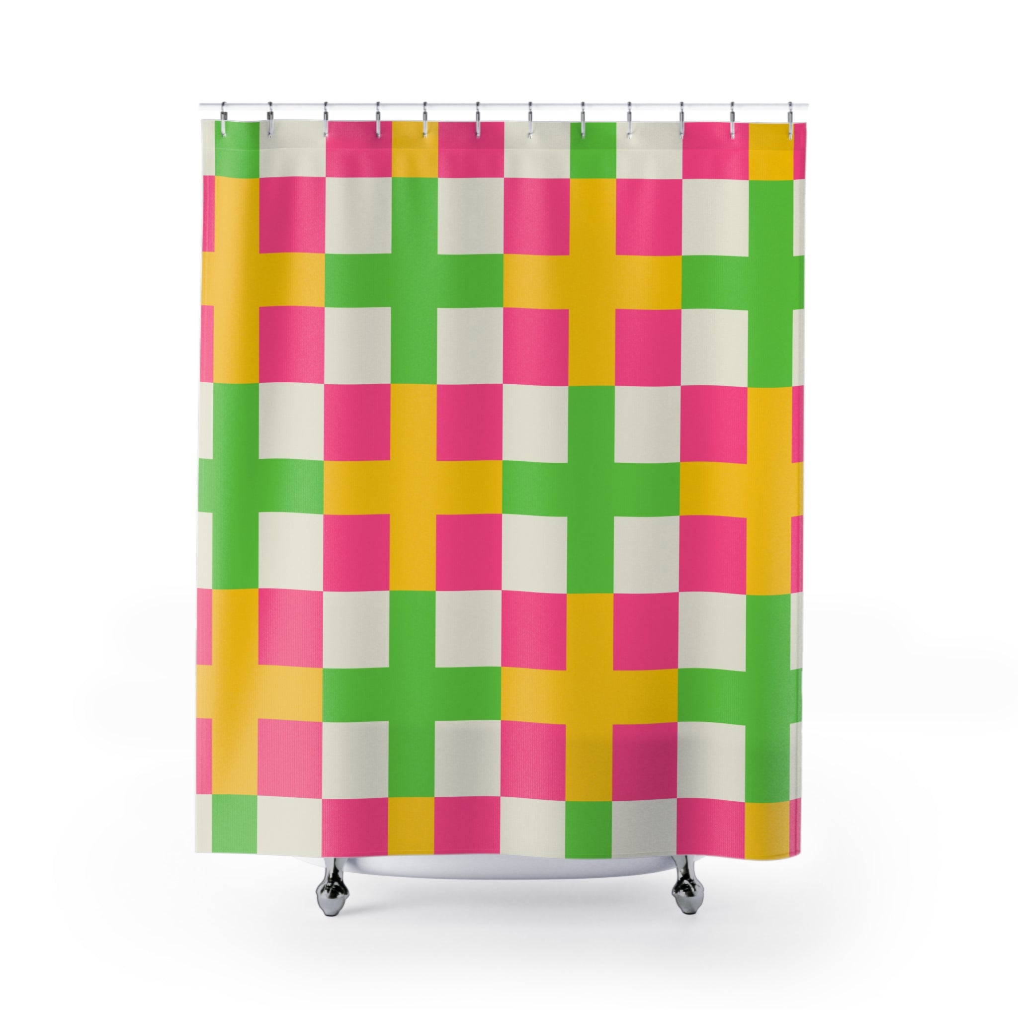 Vibrant Geometric Shower Curtain - Colorful Bathroom Decor, Fun Gift for Home, Modern Design, Spring Refresh, Unique Showers