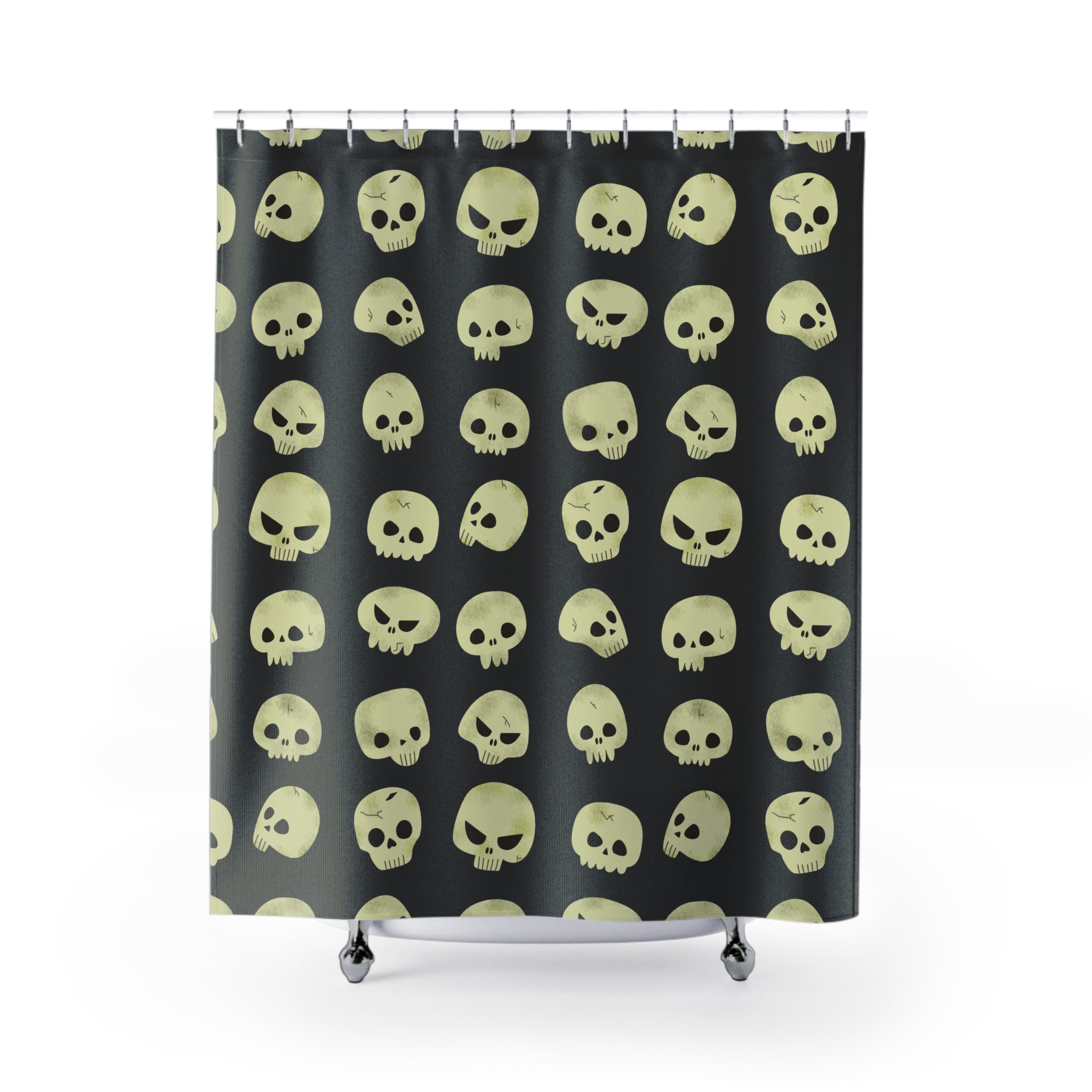 Gothic Skull Shower Curtain, Bathroom Decor, Halloween Decor, Spooky Home Goods, Unique Gift for Scary Theme Lovers